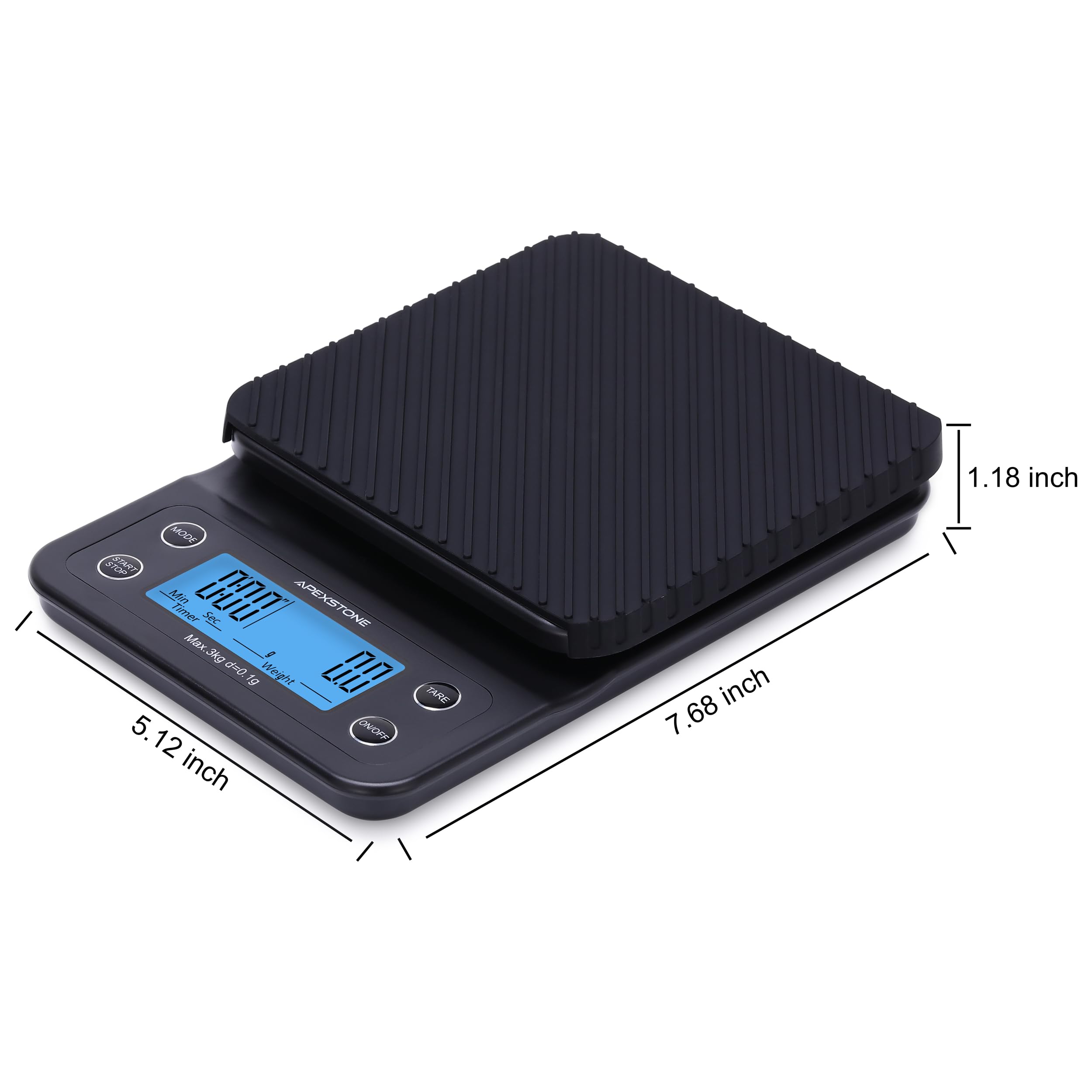 Apexstone Small Espresso Scale with Timer - Digital Coffee Scale for Pour Over, Drip, and Espresso Brewing (Batteries Included) | Perfect for Home Baristas & Coffee Shops