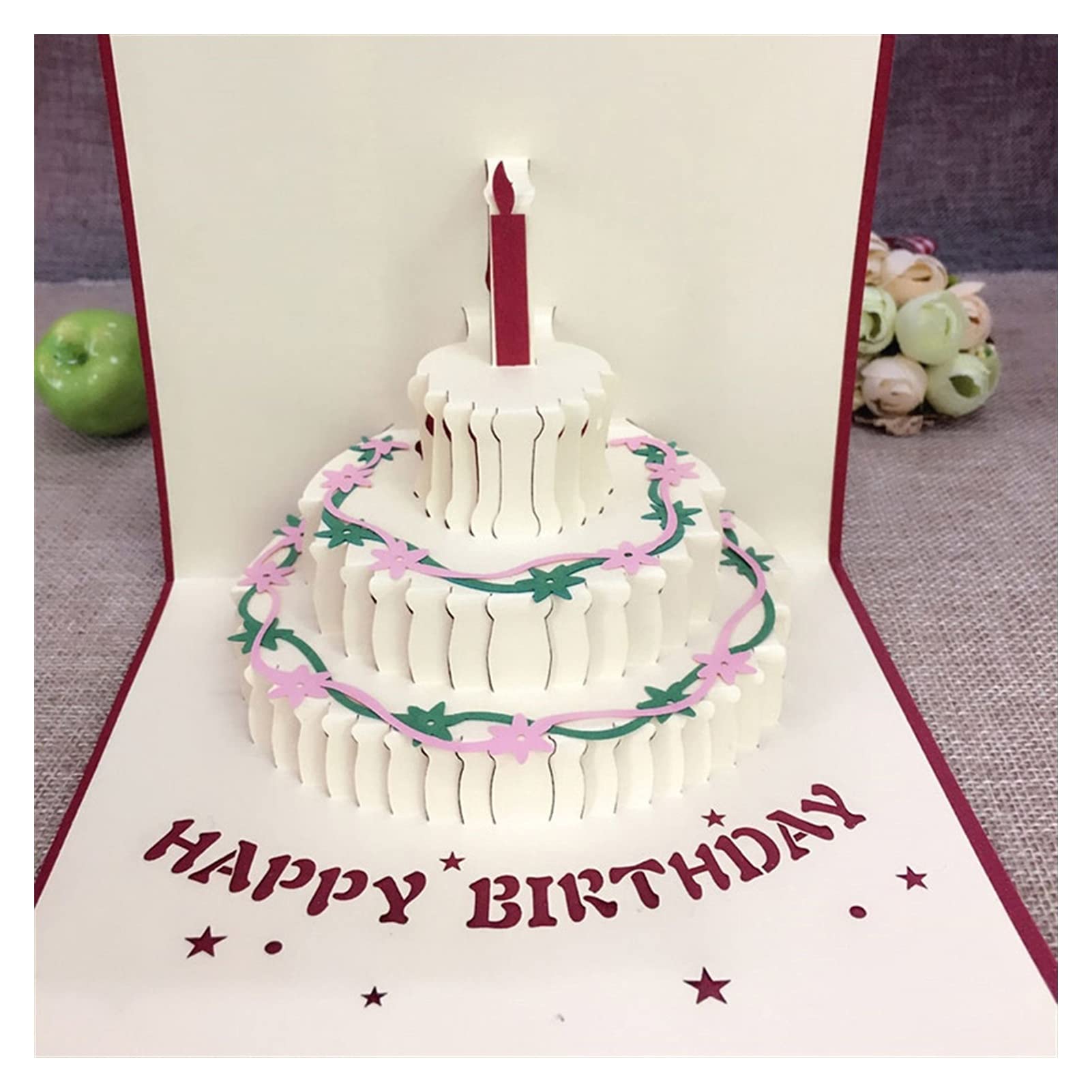 3D Pop Up Thank You Card - Handcrafted Origami Greeting Card with Envelope for Birthday, Wedding & Special Occasions | Perfect Gift for Cake Lovers, Postcard Invitations & Wishes