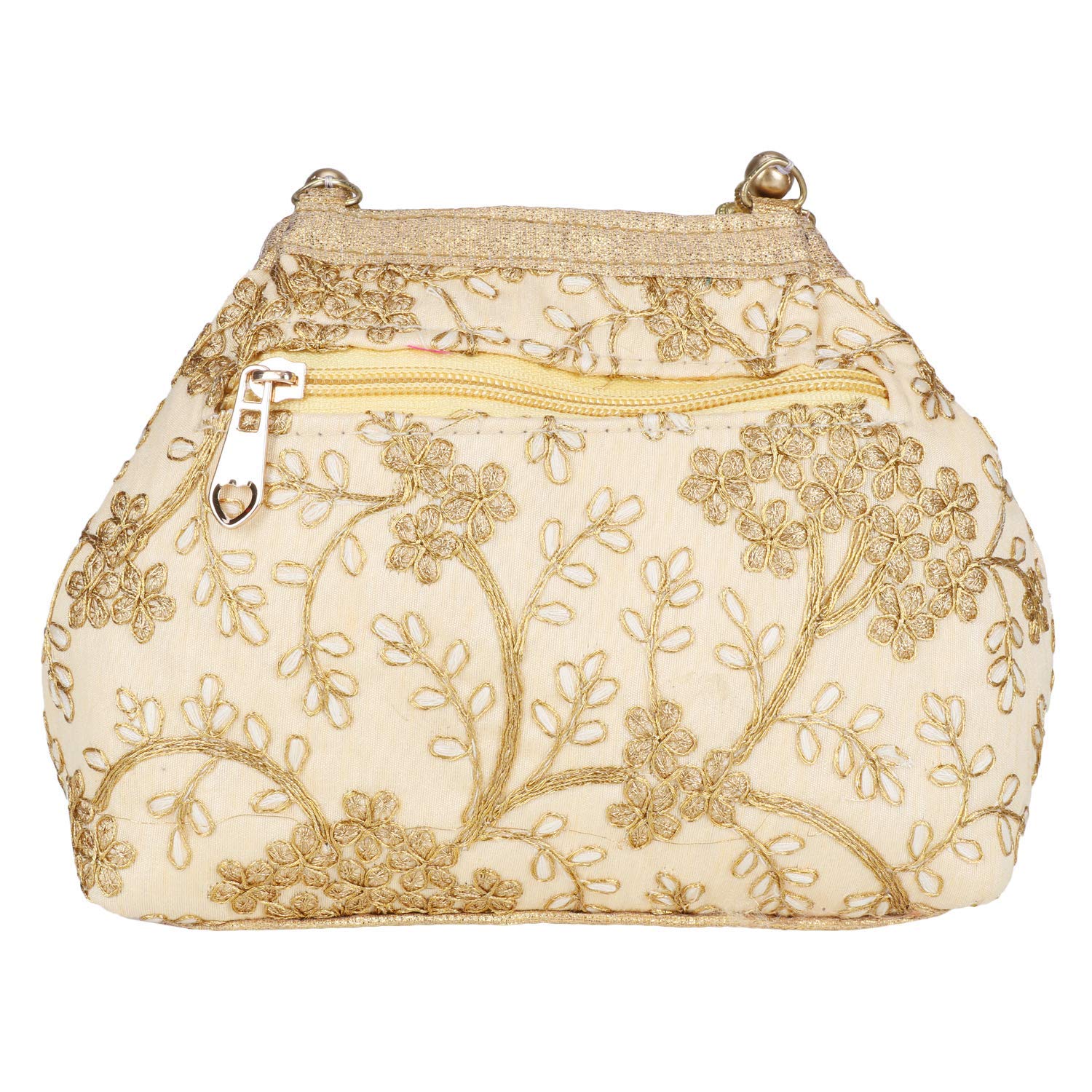Elegant Golden Potli Bag for Women - Stylish Jewelry Pouch & Gift Bag for Parties, Weddings, and Special Occasions