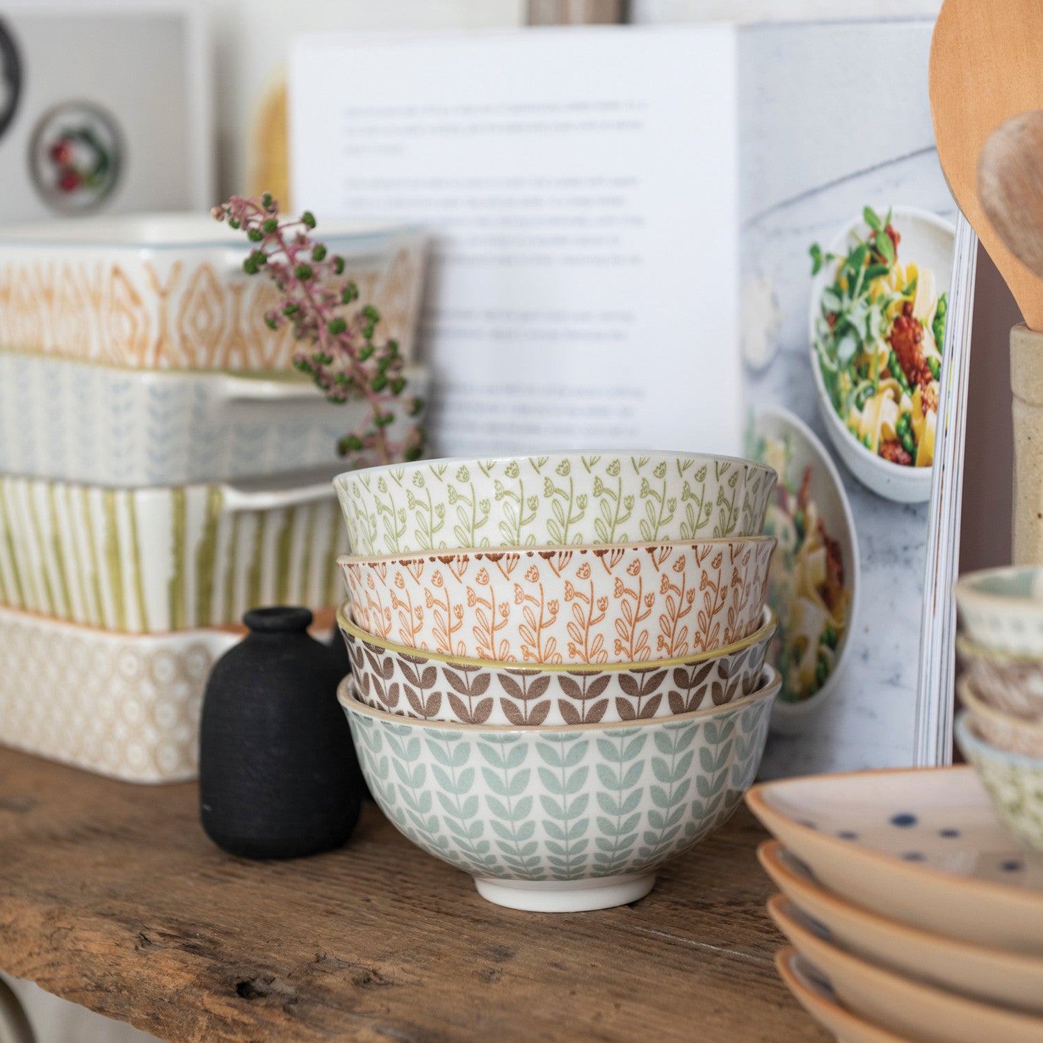 Handmade Abstract Stoneware Bowls Set - Unique Ceramic Serving & Decorative Bowls for Kitchen, Dining, and Home Decor