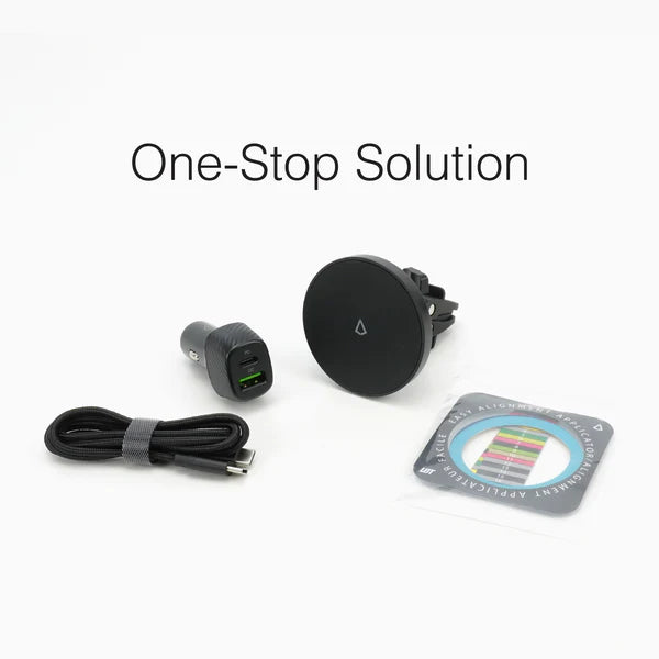 LBT Mag Stream 15W Fast Wireless Car Charger with Magnetic Mount - Perfect for iPhone 14/13/12 & Android Phones - Safe Charging While Driving