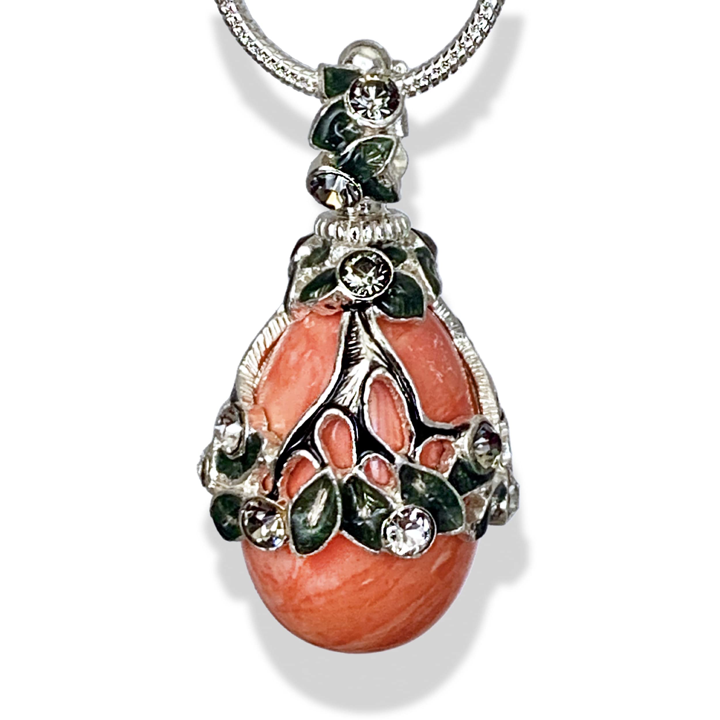 925 Sterling Silver Egg Coral Art Deco Earrings with Crystals & Enamel - Cubic Zirconia Hoop Earrings for Women | Perfect for Parties, Weddings & Special Occasions