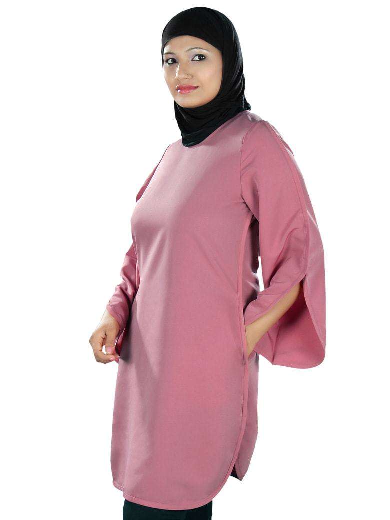 Husna Women's Designer Tunic Top - Flowy Casual Blouse with Embroidery Details for Summer, Beach, and Office Wear