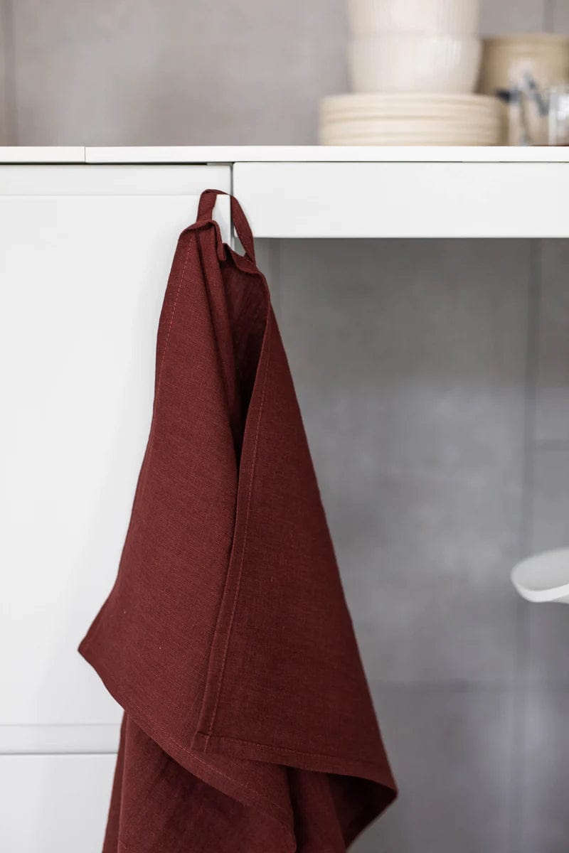 Premium Set of 3 Organic Linen Kitchen Tea Towels - Absorbent & Quick-Drying Dish Cloths for Cooking, Baking & Cleaning - Eco-Friendly Kitchen Essentials for Home & Restaurant Use