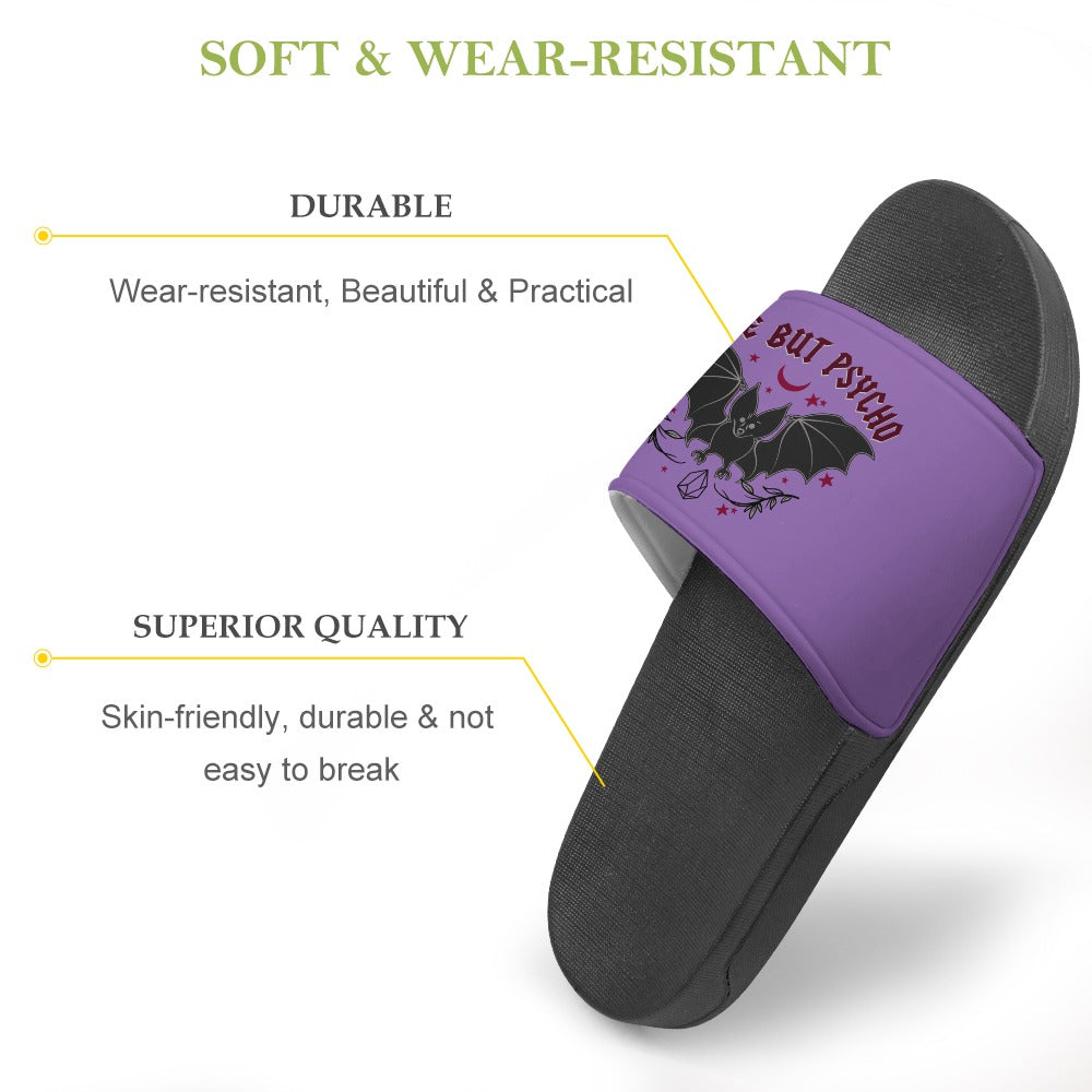 Stylish Cute But Psycho PVC Sandals for Women - Trendy Summer Beach Slides - Perfect for Pool Parties, Vacations & Casual Outings
