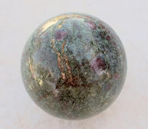 Natural Ruby in Fuchsite 60mm Sphere - Healing Crystal for Home & Office Decor, Meditation & Energy Work - Premium Metaphysical Stone Collection
