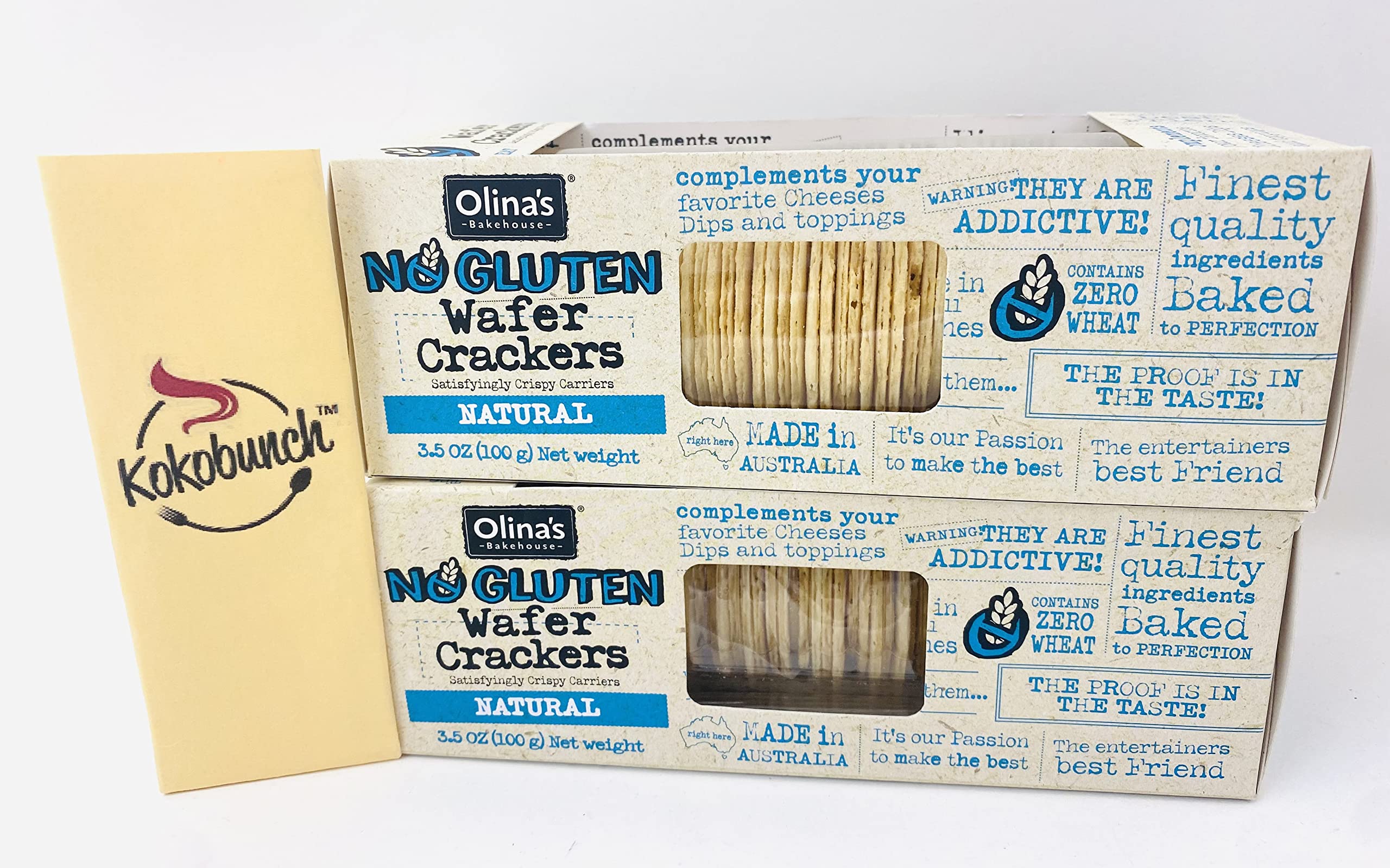 Olinas Bakehouse Gluten Free Wafer Crackers - Kokobunch Kit 2 Pack (3.5oz) | Natural Snacks for Healthy Lifestyle, Perfect for School Lunches & Office Snacks