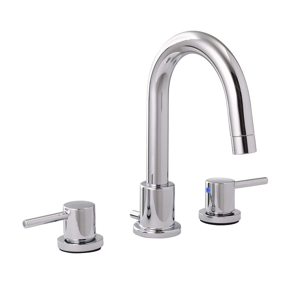 Chrome Plated Two Handle Wide Spread Bathroom Faucet with Pop-Up Drain - Modern Bathroom Sink Faucet for Vanity, Powder Room & Guest Bath Installation