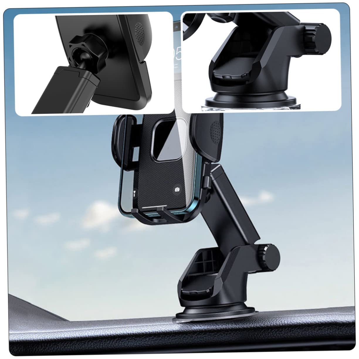 Universal Car Phone Holder 4-Pack - 360° Rotatable Dashboard & Air Vent Mount for iPhone, Samsung, GPS - Perfect for Commuting, Road Trips & Hands-Free Driving