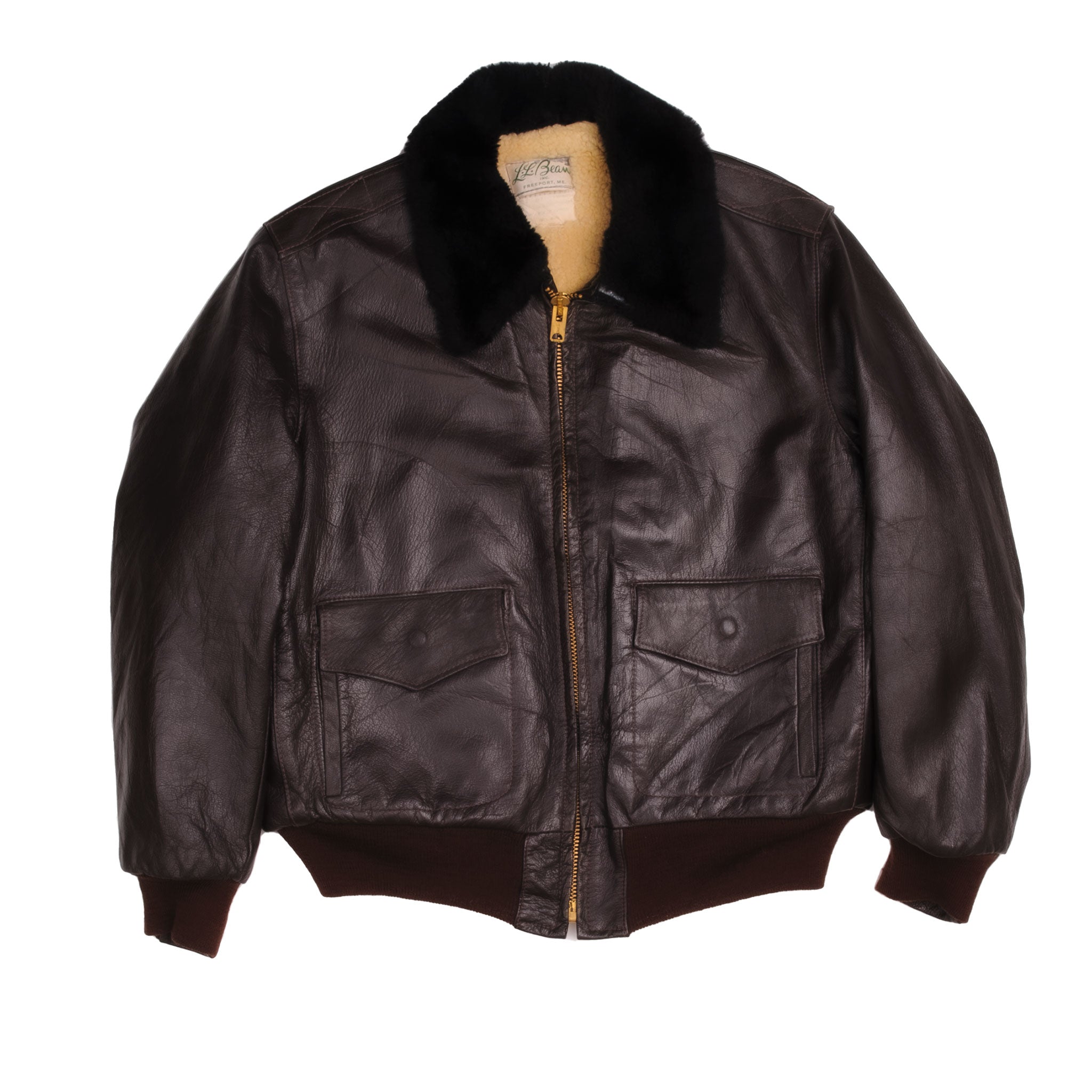 Vintage Leather LL Bean G1 Bomber Jacket for Men - 1960s 1970s Flyers Style - Size 44 - Perfect for Aviation Enthusiasts & Retro Fashion Collectors