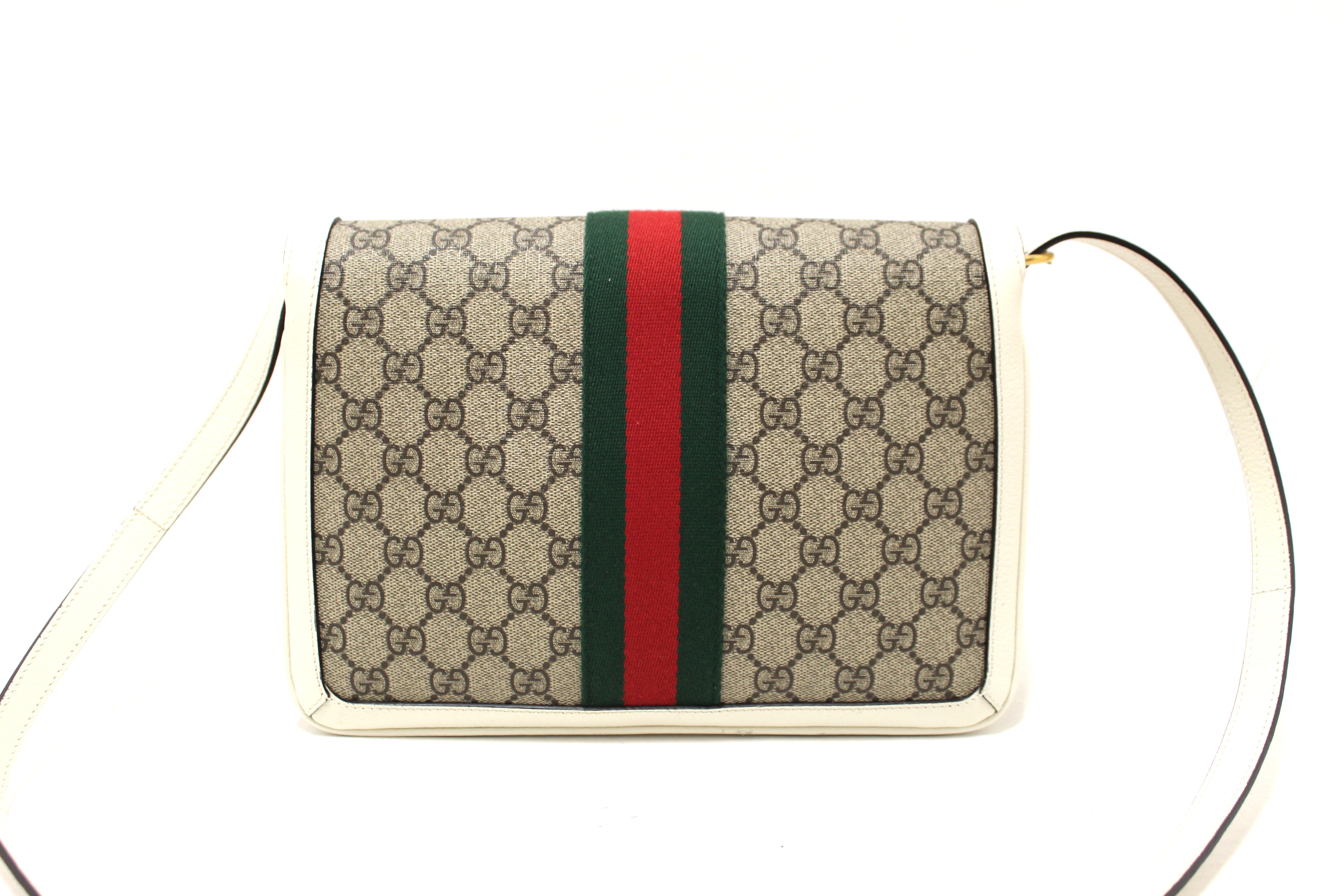 Authentic Gucci GG Supreme Medium Queen Margaret Shoulder Bag in White | Luxury Designer Handbag for Women | Perfect for Work, Travel & Evening Events