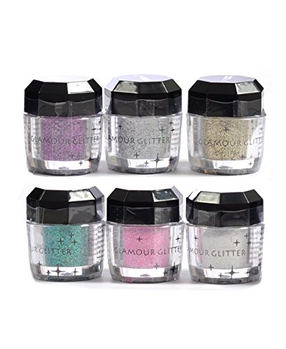 Glitter Makeup Kit - 6 Pcs Eye Shadow & Face Glitter Set for Nails, Eyelids, Cheeks | Perfect for Parties, Halloween, Cosplay & Festival Makeup Looks