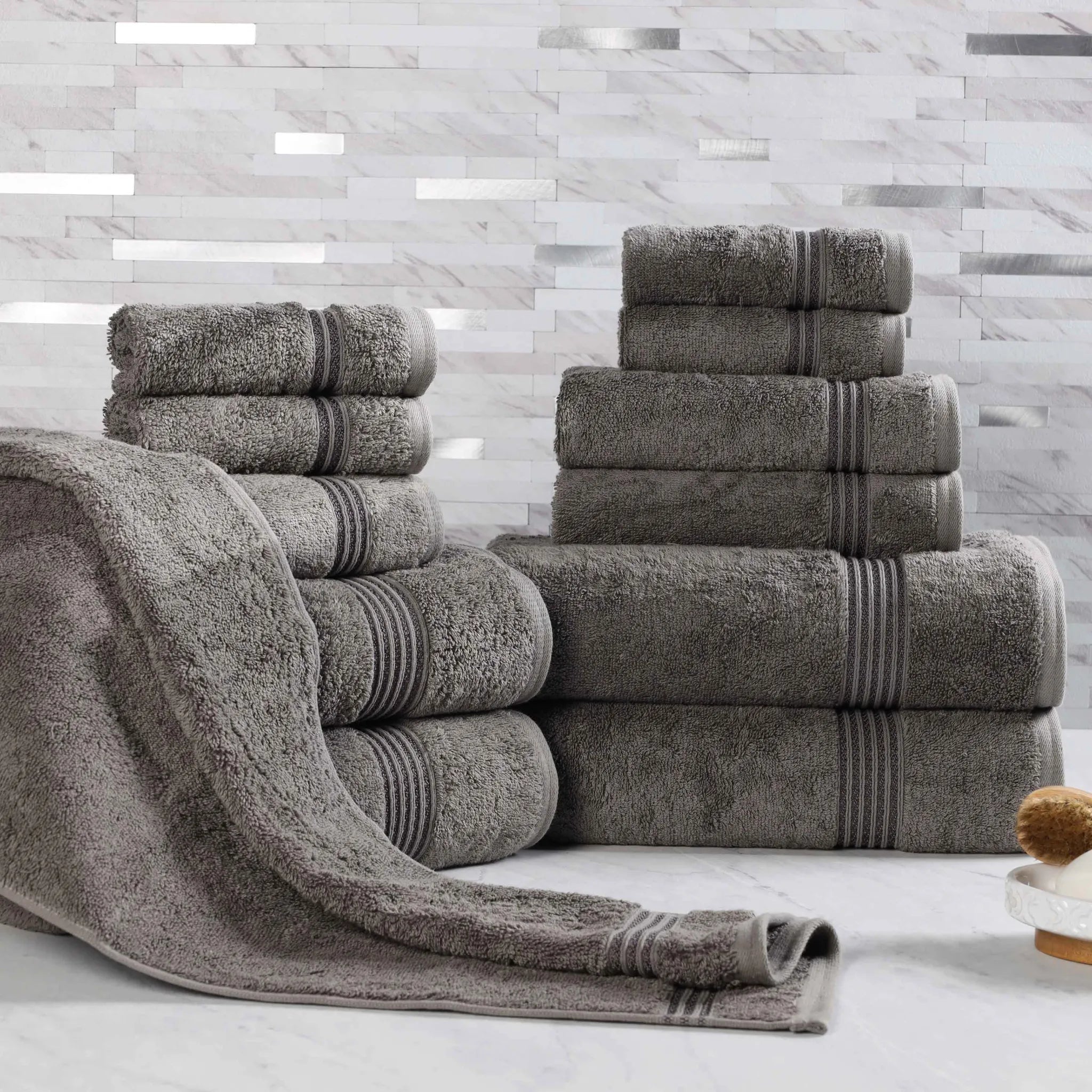 Premium 12-Piece Egyptian Cotton Towel Set - Ultra Soft, Highly Absorbent Bath & Beach Towels for Luxury Spa, Hotel, and Home Use