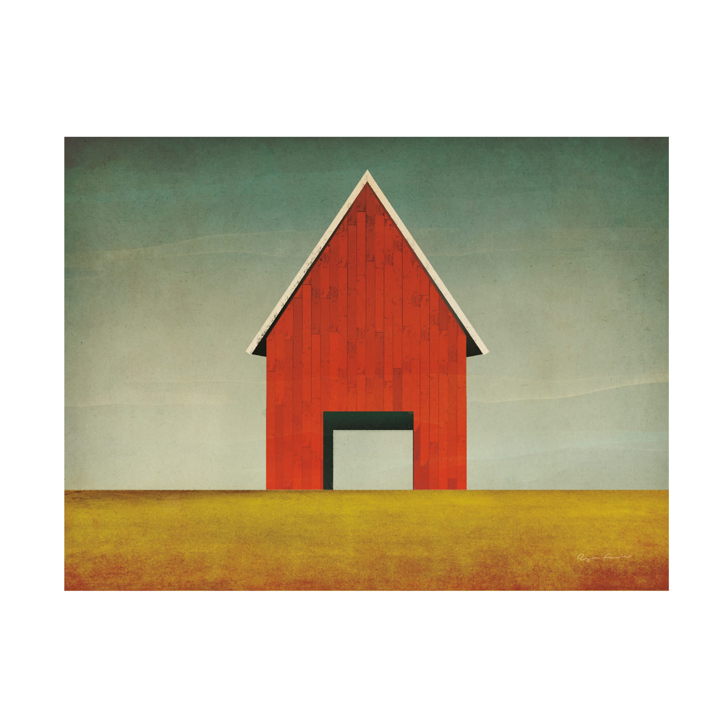 Ryan Fowler 'Red Barn Summer' Canvas Art Print - 35x47 Inch Farmhouse Wall Decor for Living Room, Bedroom & Office - Trademark Fine Art