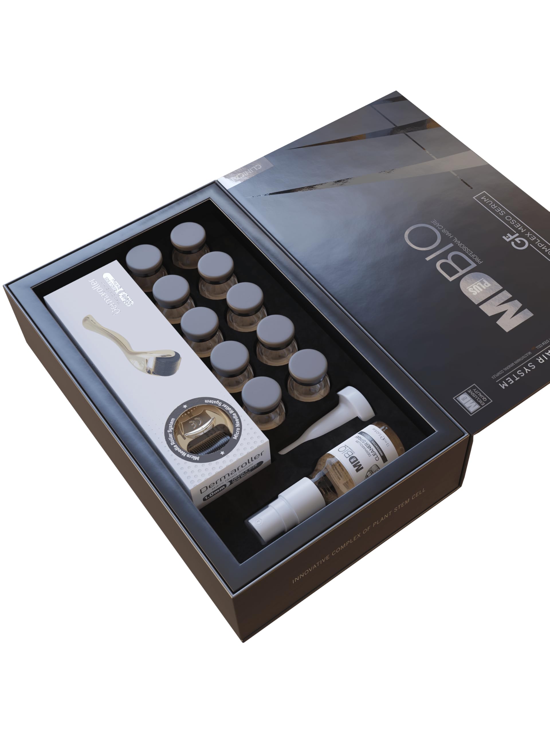 MD PLUS BIO Clinical Hair Regrowth Meso Complex Serum Kit - Hair Growth Treatment for Thicker, Stronger & Longer Hair - 10x6ml Vials - Stimulates Hair Follicles & Reduces Hair Loss - Perfect for Thinning Hair, Bald Spots & Daily Scalp Care