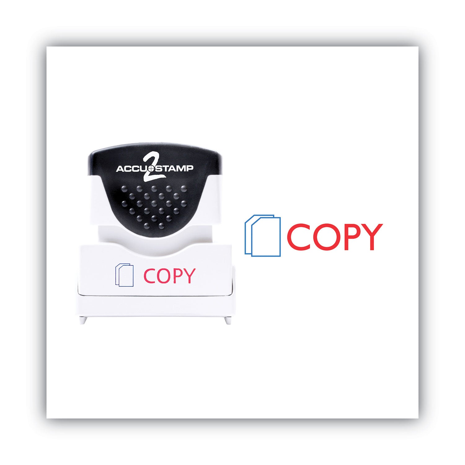ACCUSTAMP2® Pre-Inked Shutter Stamp - Red & Blue Ink - COPY Text - 1.63