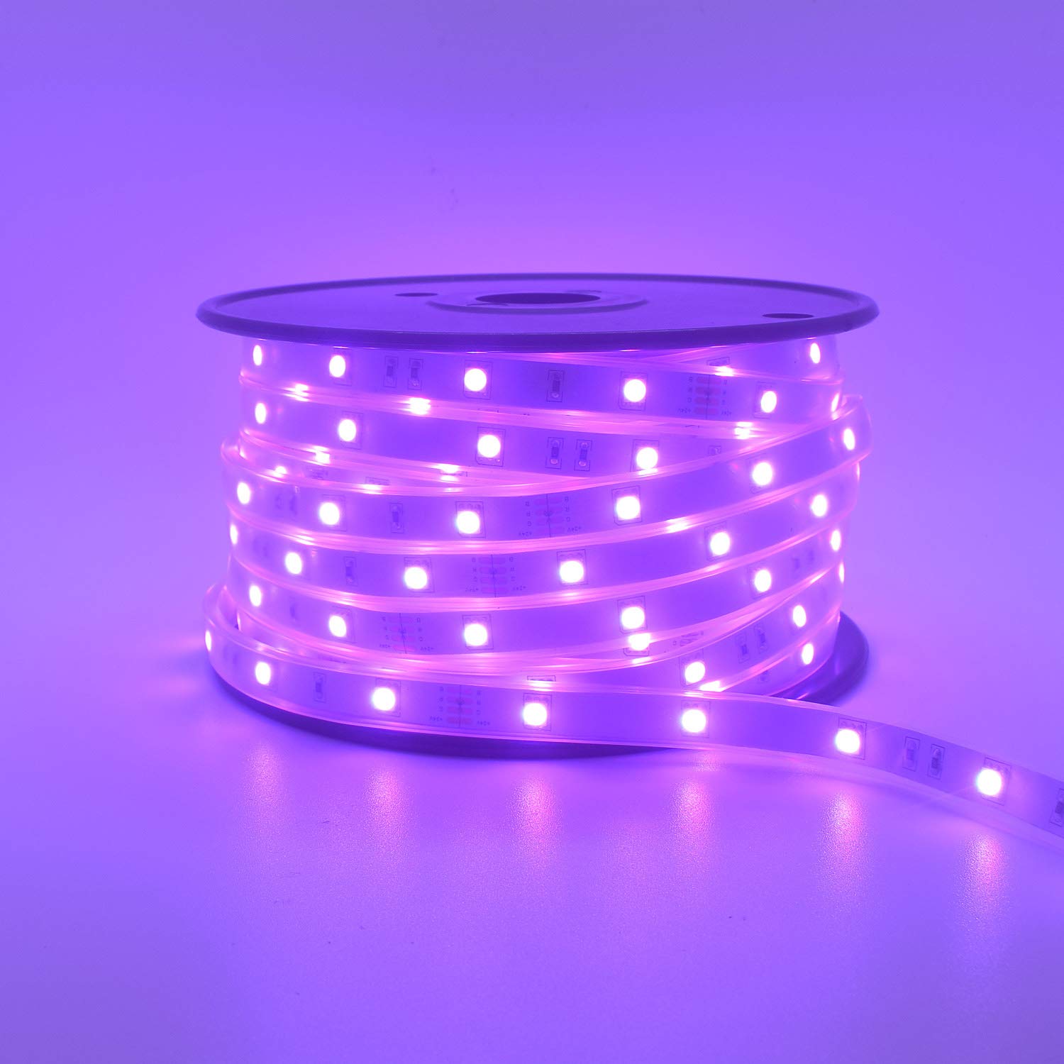 100ft Waterproof 24V LED RGB Strip Lights with Smart WiFi App Control - Works with Alexa, Music Sync - Indoor & Outdoor Use for Cabinets, Crown Molding, Patio, Rooftop Railings - Create Ambient Lighting for Home Decor & Parties
