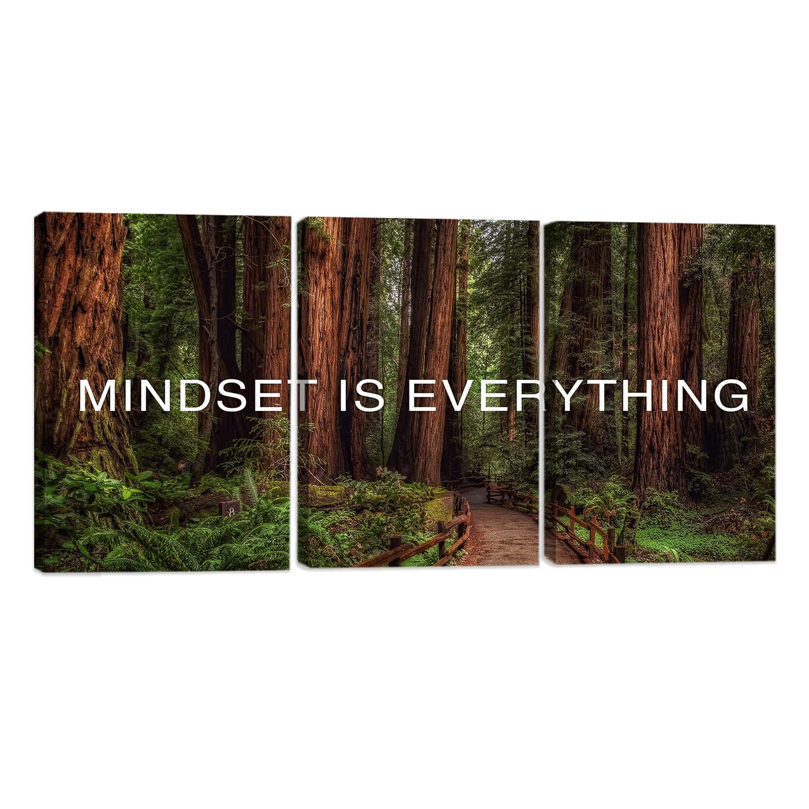 3-Panel Forest Path Landscape Canvas Wall Art - Motivational Nature Prints, Wilderness Photography for Living Room & Office Decor - Framed Ready to Hang (24x36 Inches, 60x90cm) - Perfect for Home, Office & Gift Giving Scenes