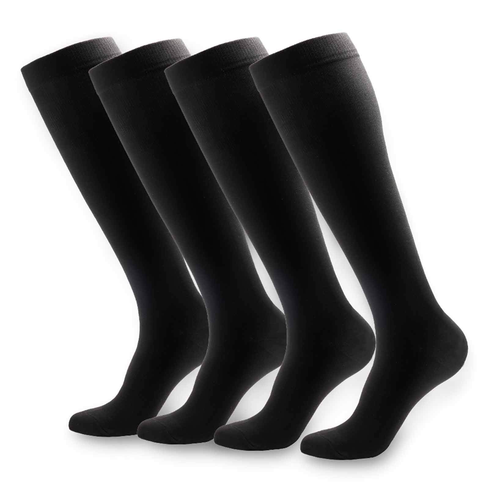 NOVAYARD 15-20 mmHg Compression Socks for Women & Men - Graduated Support Medical Socks (4 Pairs) - Ideal for Running, Travel, Nursing & Varicose Vein Relief