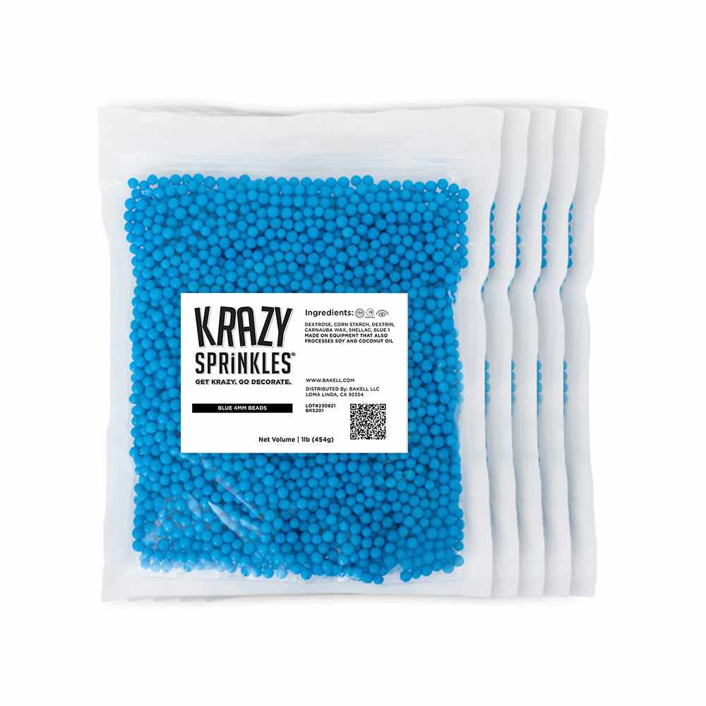 Blue 4mm Beads Sprinkles for Jewelry Making, Cake Decorating & DIY Crafts - Bulk Beading Supplies