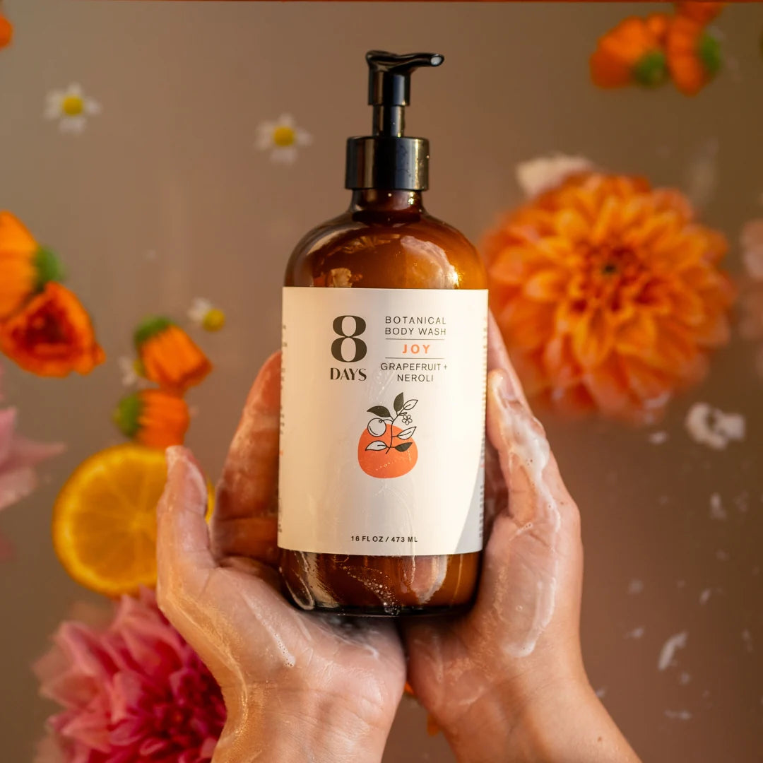 Joy Botanical Body Wash - Grapefruit & Neroli Scented Natural Body Cleanser for Dry & Sensitive Skin - Perfect for Relaxing Bath & Shower Time