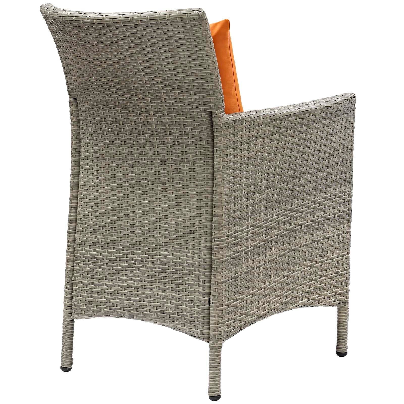 Premium Outdoor Patio Wicker Rattan Dining Armchairs Set of 4 - Weather-Resistant Garden Furniture for Backyard, Poolside & Restaurant Use