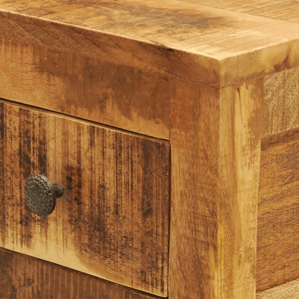SKM Solid Mango Wood Nightstand with 1 Drawer - Bedside Table for Bedroom, Living Room & Office Furniture