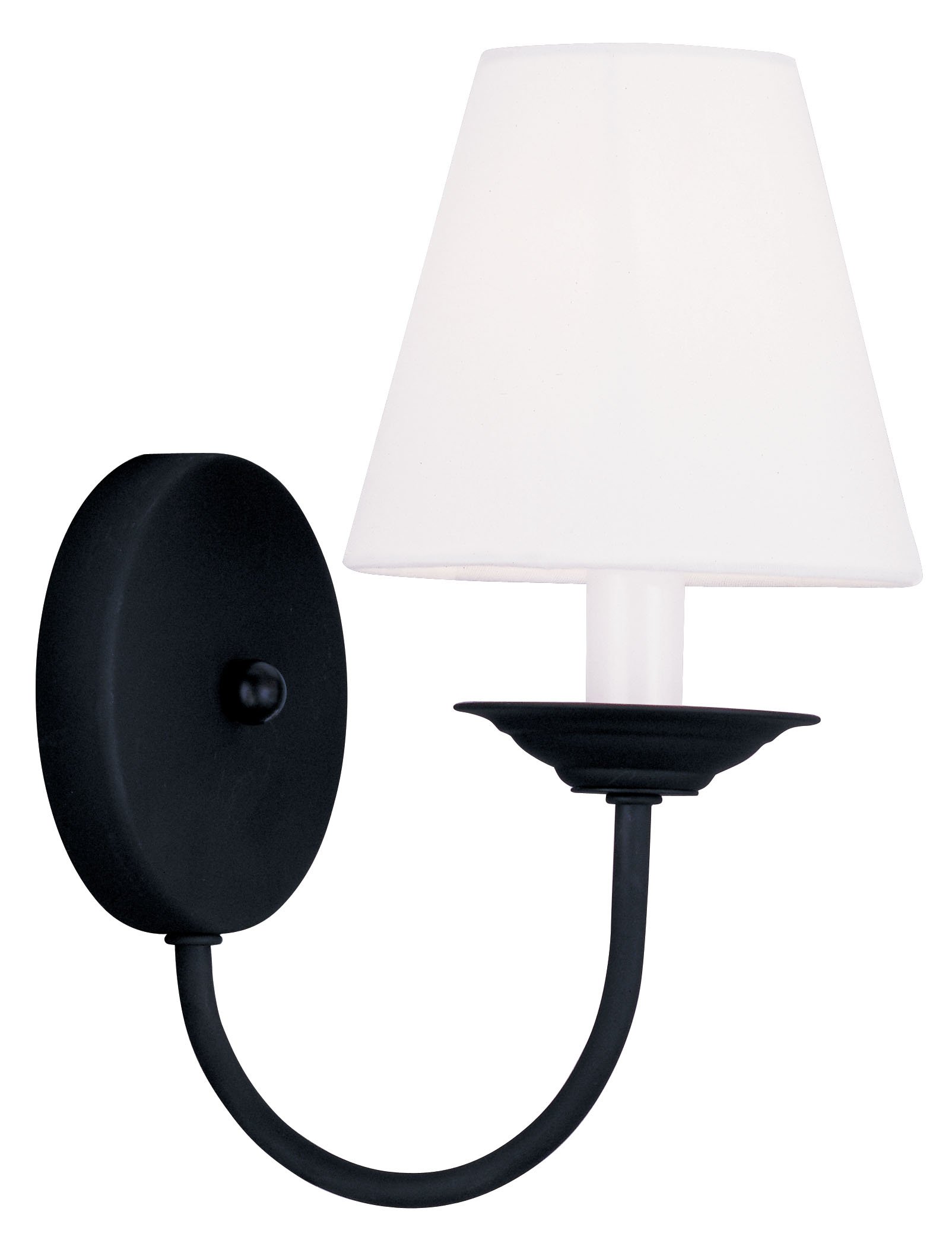 Livex Lighting 5271-04 Mendham 1-Light Wall Sconce in Black - Modern Wall Light Fixture for Bedroom, Hallway & Living Room Decor