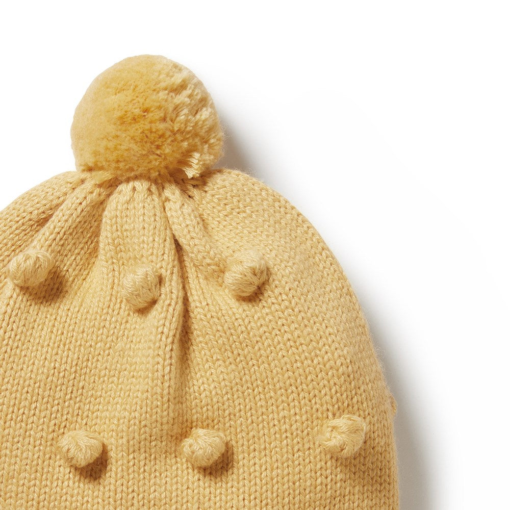 Warm Dijon Knitted Bauble Hat for Women - Cozy Winter Beanie with Pom Pom - Perfect for Cold Weather, Outdoor Activities & Fashion Accessories