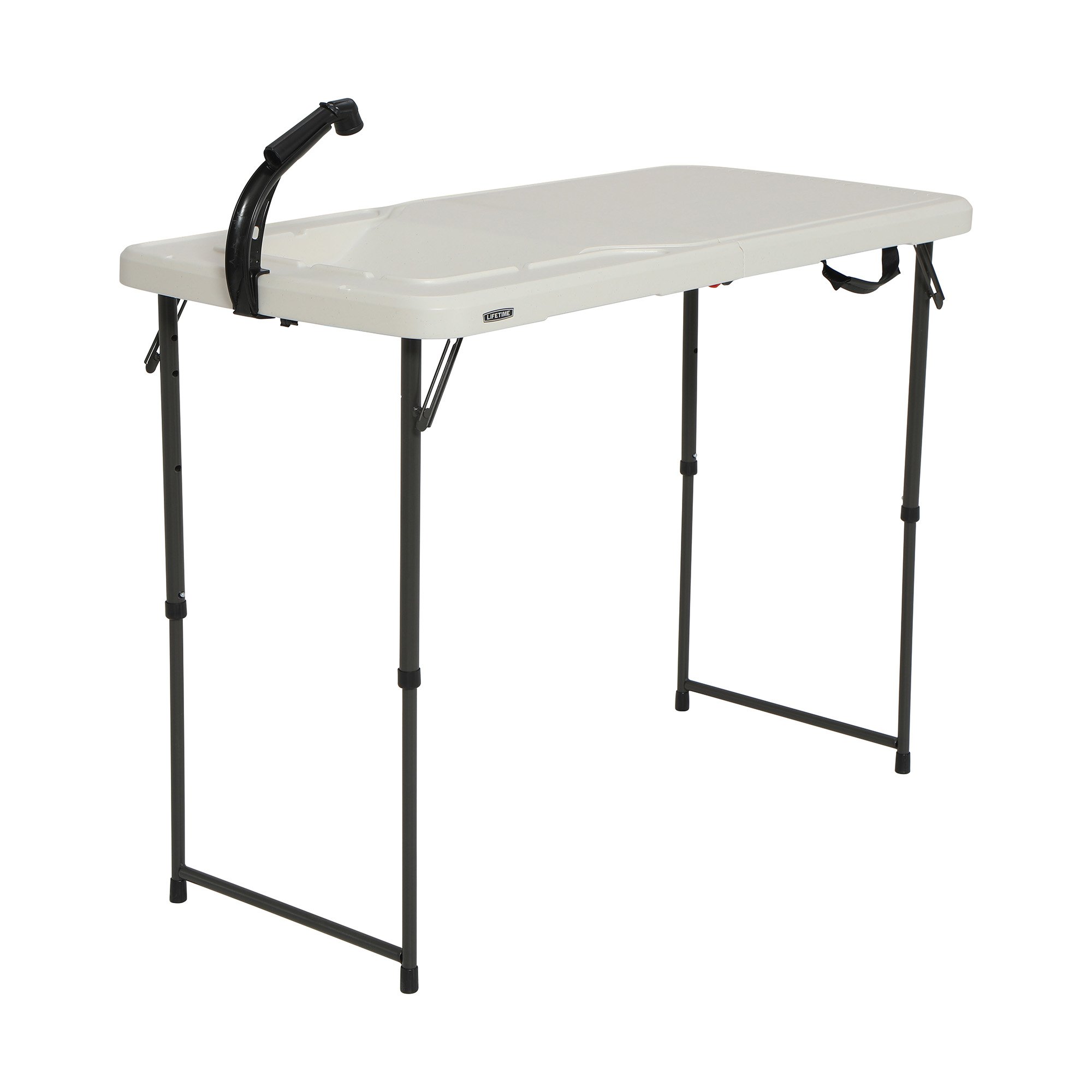 Lifetime 4 Foot Folding Fish Cleaning Table with Stainless Steel Sink - Portable Fillet Station for Camping, Picnic, Backyard, Outdoor Cooking & Fishing Trips