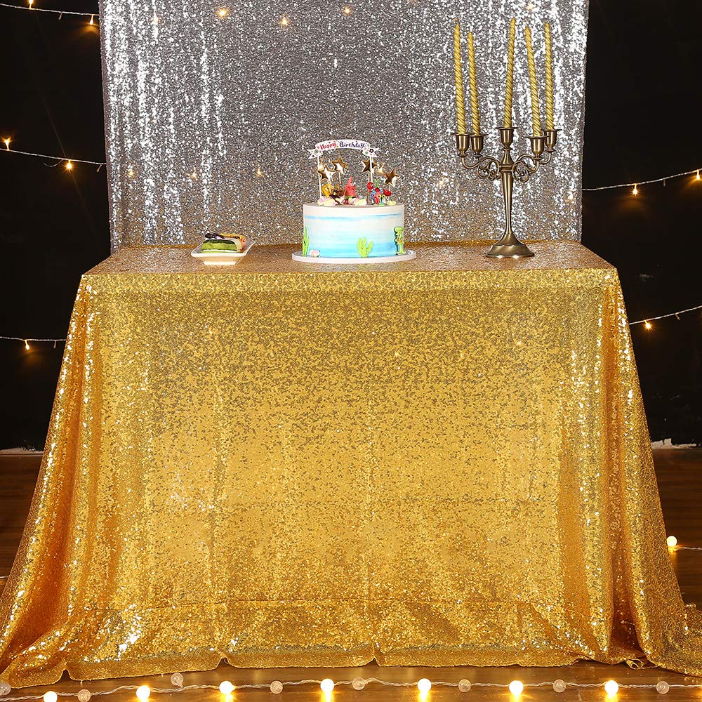 Gold Sequin Tablecloth 90