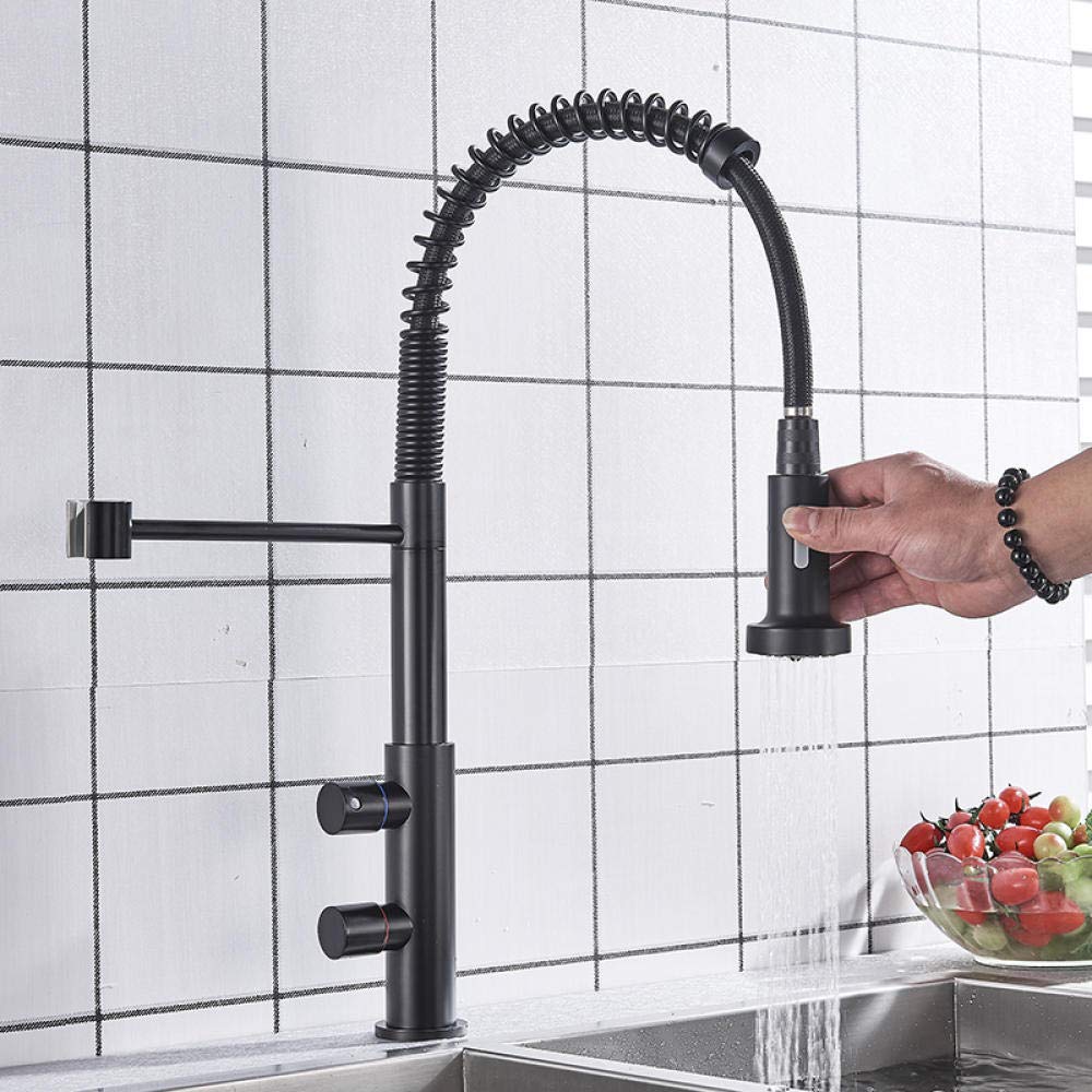 Matte Black Pull Down Kitchen Faucet with Sprayer for Sink