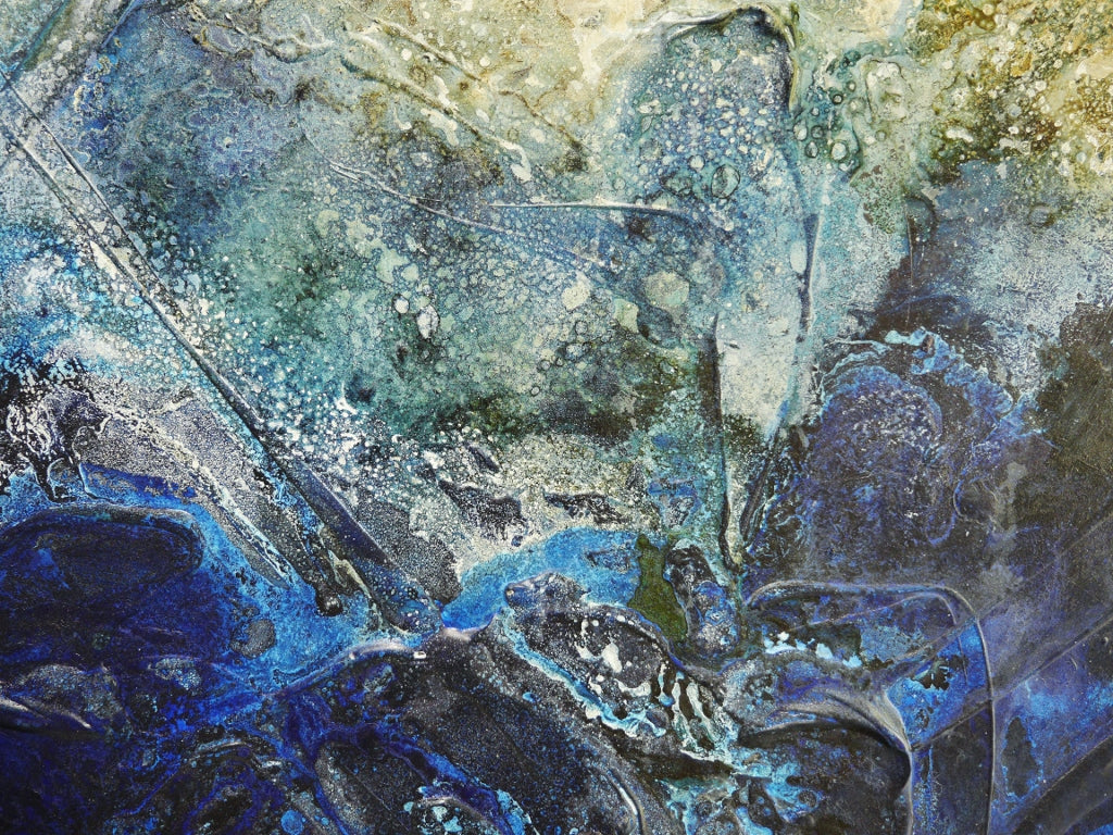 Blue Genesis 200cm x 80cm Rustic Textured Abstract Canvas Wall Art - Perfect for Living Room, Bedroom & Office Decor