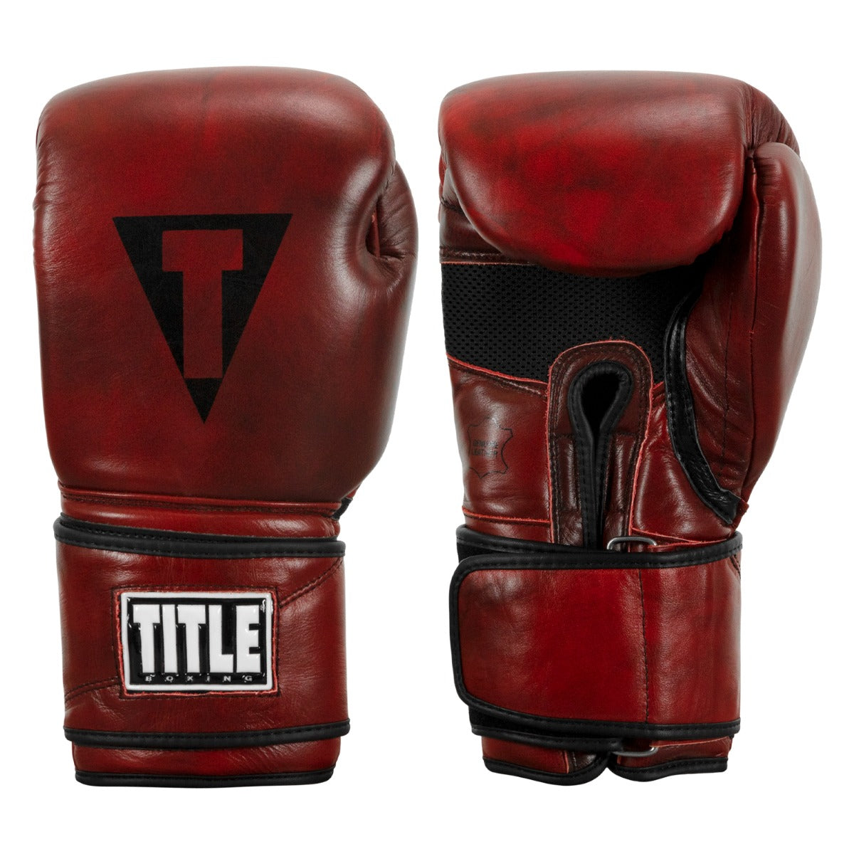 TITLE Boxing Blood Red Leather Bag Boxing Gloves - Premium Training & Sparring Gloves for Boxing, MMA, Kickboxing & Fitness Workouts