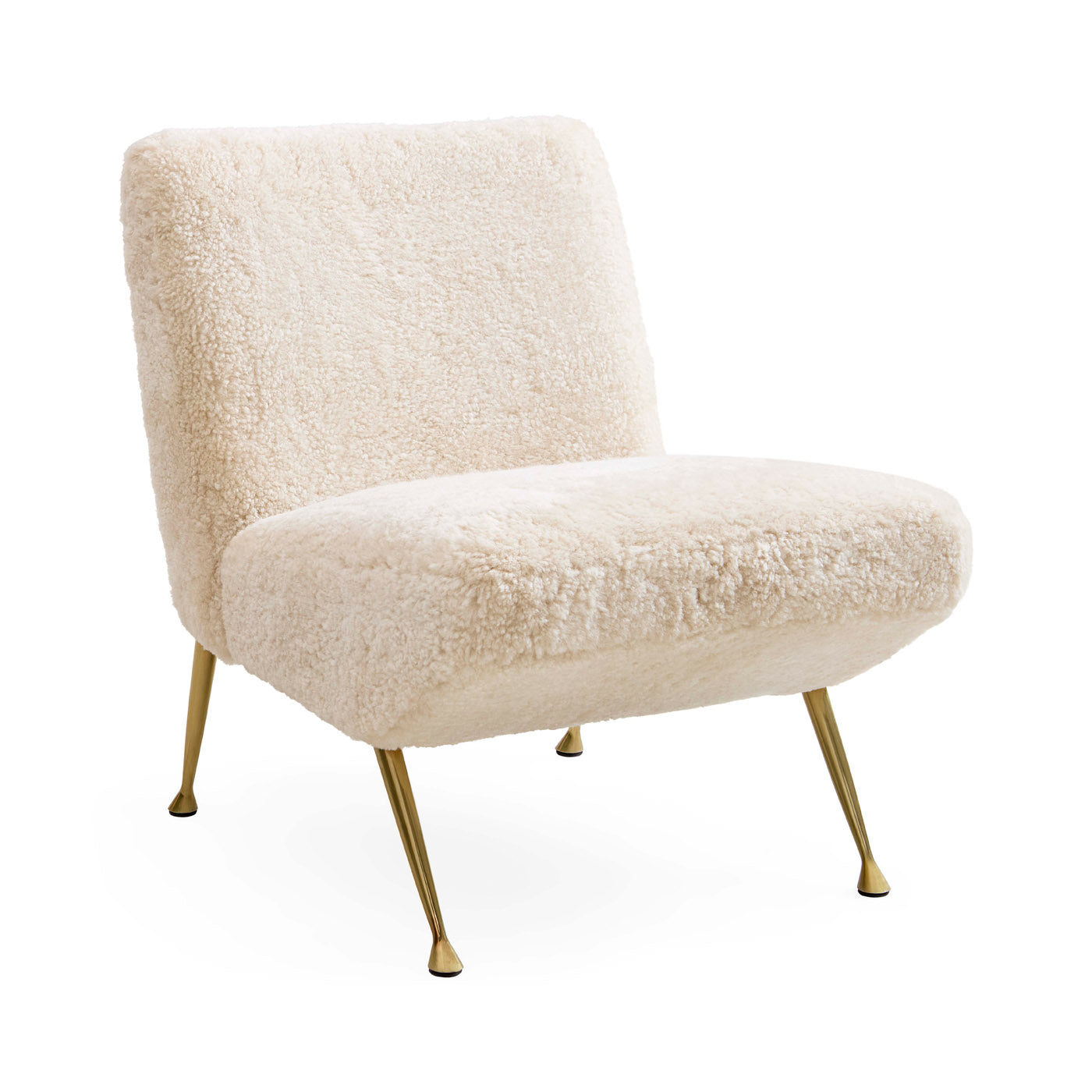 Gainsbourg Slipper Chair - Mid-Century Modern Accent Chair for Living Room, Bedroom & Office - Comfortable Upholstered Lounge Chair with Wooden Legs