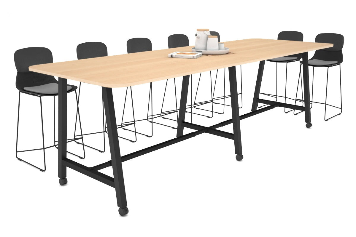 Quadro A Legs Counter Table with Rounded Corners - 3200L x 1100W - Modern Kitchen Island & Bar Table for Home, Restaurant, or Cafe Use