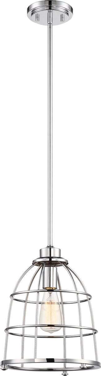 10W Maxx 1 Light Pendant Light Fixture in Polished Nickel - Perfect for Kitchen Island, Dining Room, or Entryway Lighting