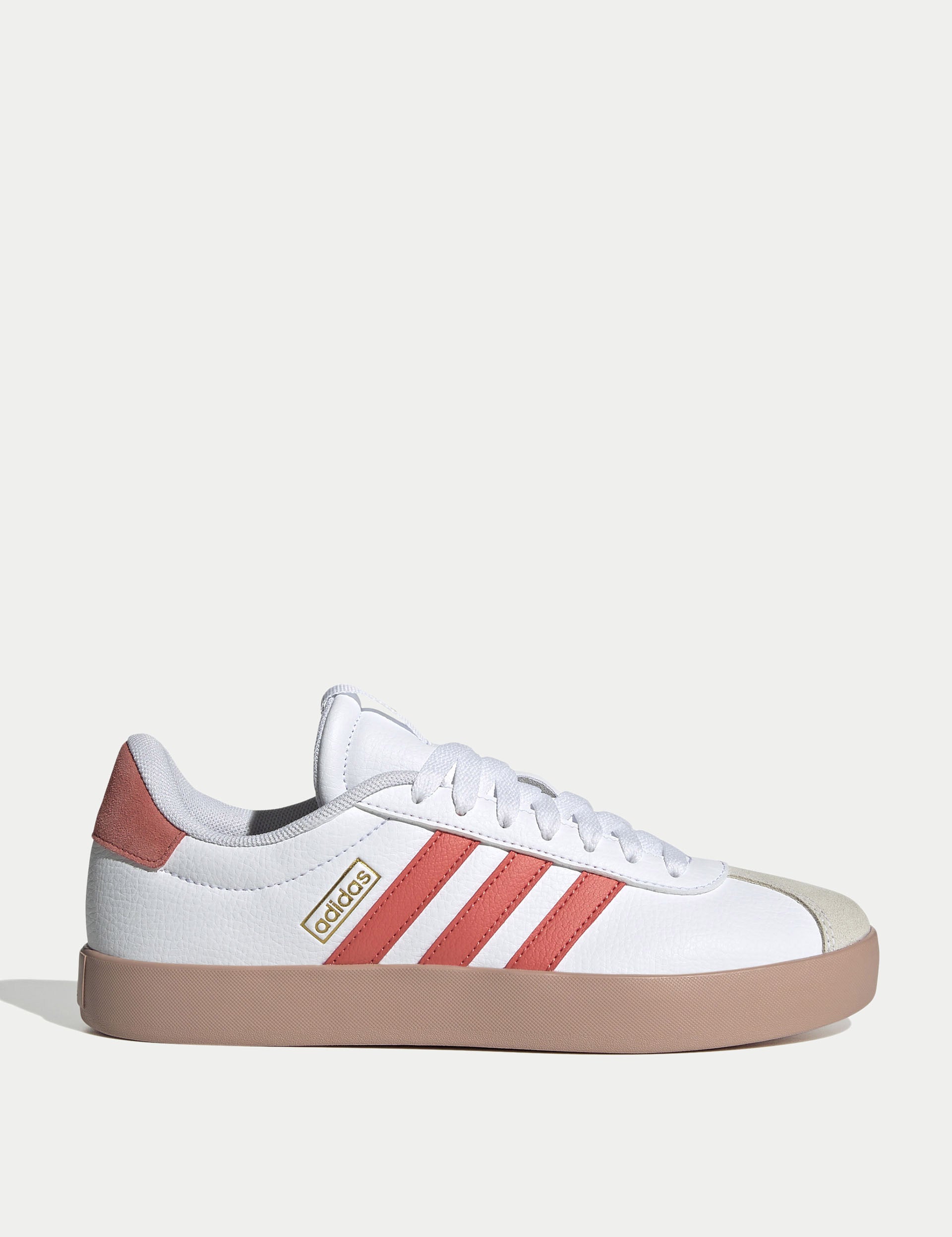 VL Court 3.0 Sneakers - Cloud White/Preloved Scarlet/Gold Metallic - Women's Tennis Shoes for Casual Wear & Sports Performance