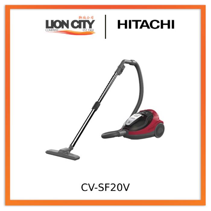 Hitachi CV SF20V Cylinder Cyclone Vacuum Cleaner - Powerful Suction for Home & Office Cleaning, Pet Hair Removal, Hardwood Floors & Carpets