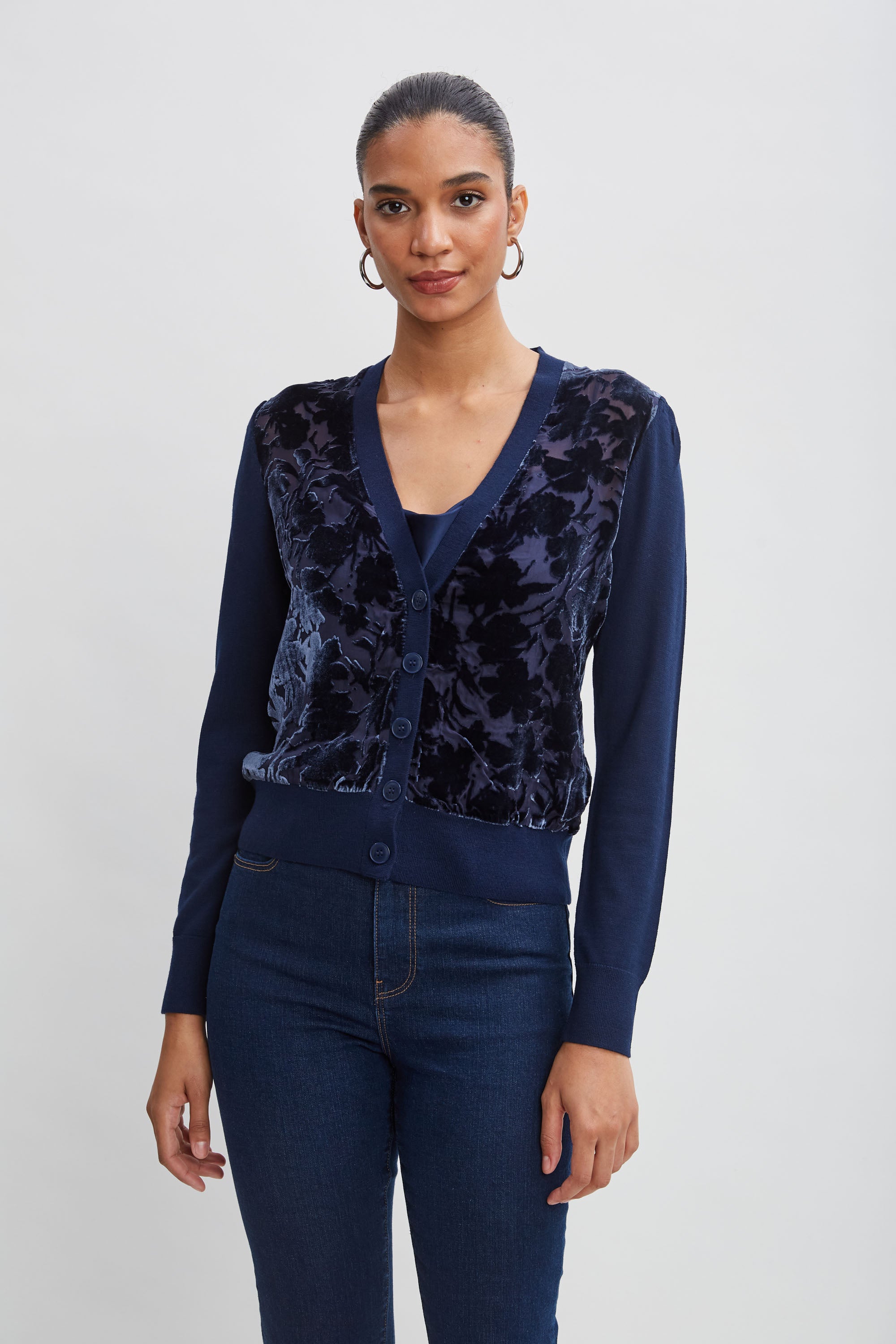 Soft & Cozy Burnout Velvet Cardigan for Women - Elegant Long Sleeve Open Front Sweater | Perfect for Fall Layering, Lounge Wear & Casual Outfits
