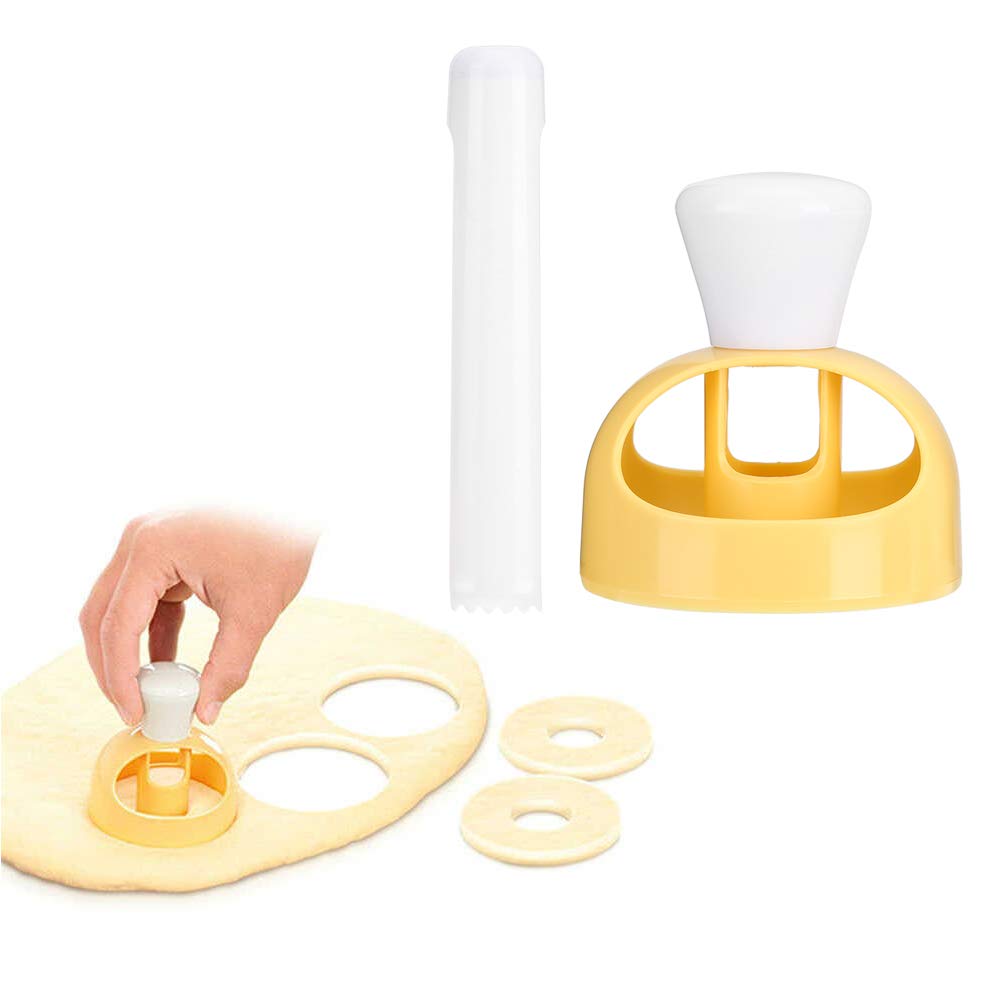 Non-Stick Plastic Donut Maker Tool Set - Fondant Cake, Bread, Pastry & Dessert Baking DIY Kit with Doughnut Cutter & Pliers - Perfect for Home Bakeries, Party Treats & Kids Cooking Activities