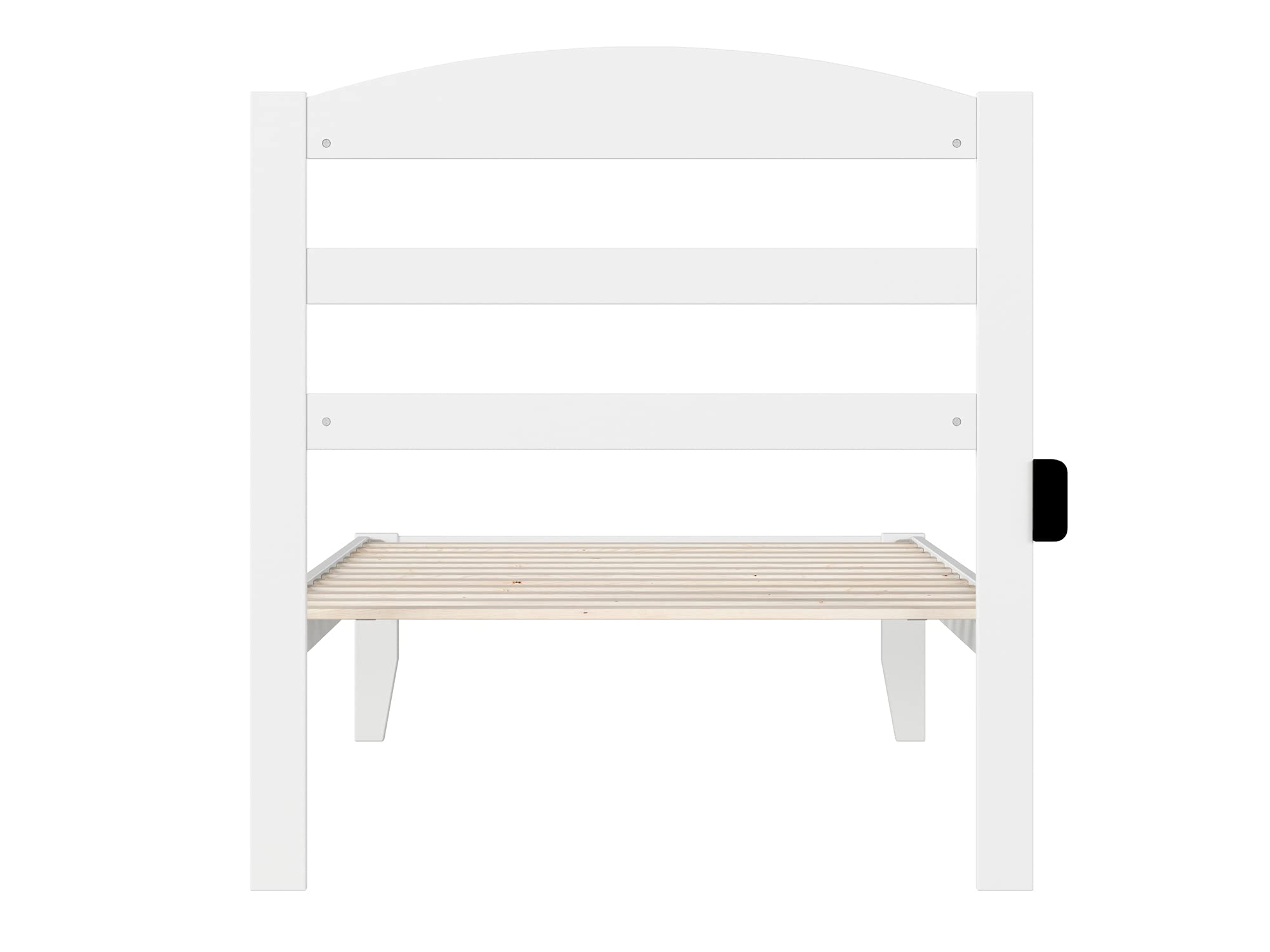 AFI Warren Twin Size Platform Bed with USB Charging Station - White Wooden Frame for Small Spaces, Kids & Teens Bedroom, Dorm Room, Guest Room