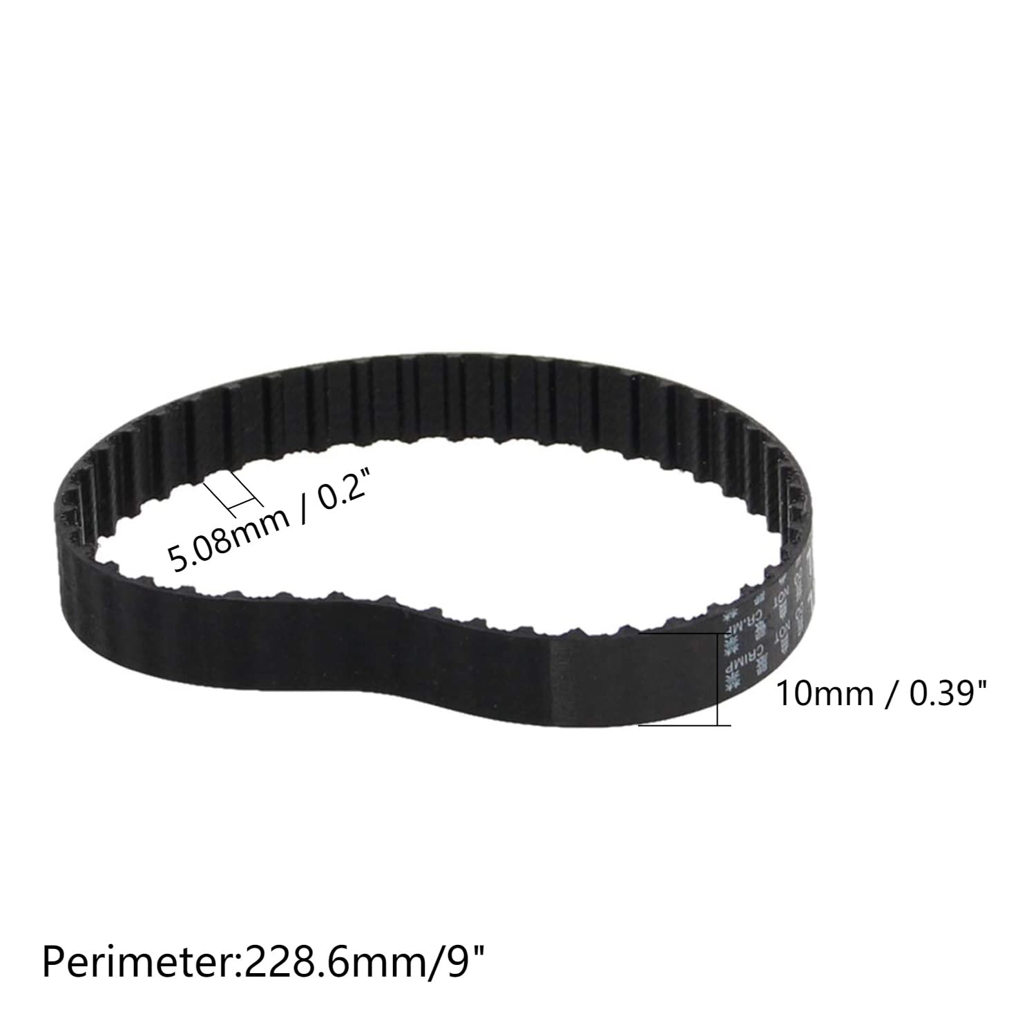 Jutagoss 90XL Cogged Rubber Timing Belt - 228.6mm Perimeter, 10mm Width, 5.08mm Pitch, 45 Teeth - Replacement Belt for 3D Printers, CNC Machines & Industrial Equipment