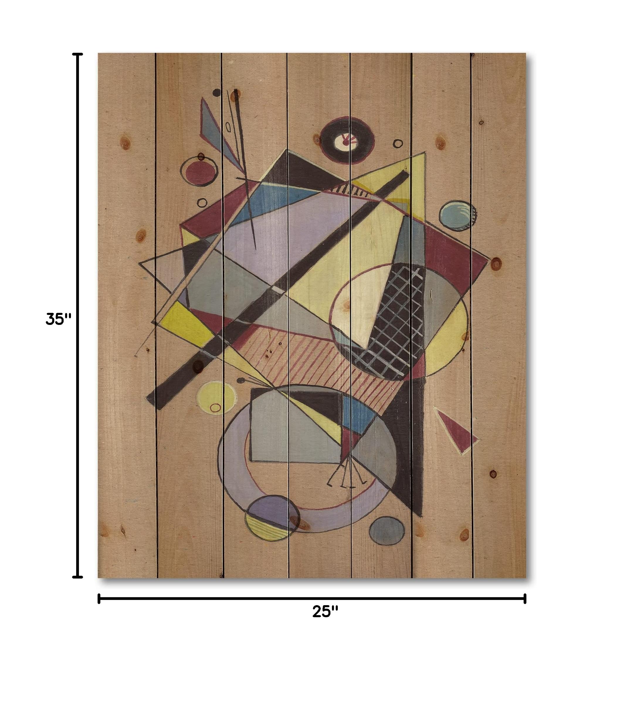 DesignQ Purple Geometric Abstract Wood Wall Art - Modern Contemporary Large Pine Wood Wall Decor Panels for Living Room, Bedroom & Office Decor