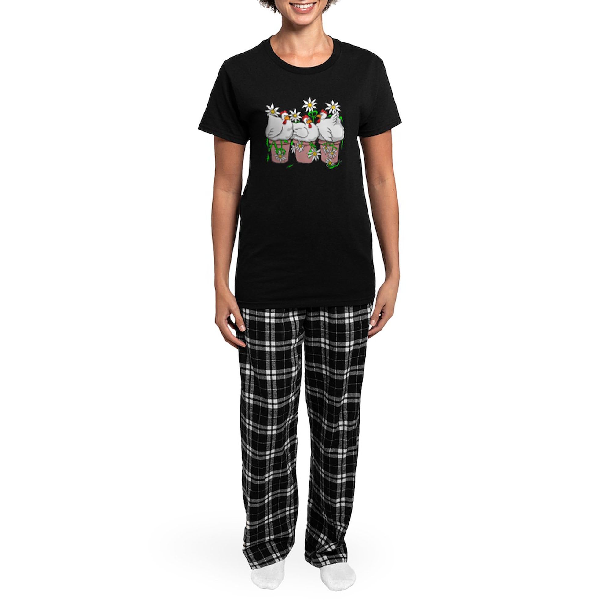 Women's Dark Chicken In Every Pot Novelty Pajamas - Cozy Sleepwear for Relaxing at Home & Fun Themed Pajama Parties | CafePress