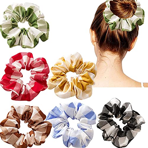**Secarond 6-Pack Large Hair Scrunchies for Women & Girls - Soft Elastic Hair Bands, Thick Hair Ties, Ponytail Holders & Hair Accessories - Perfect for Workouts, Office & Everyday Styling**