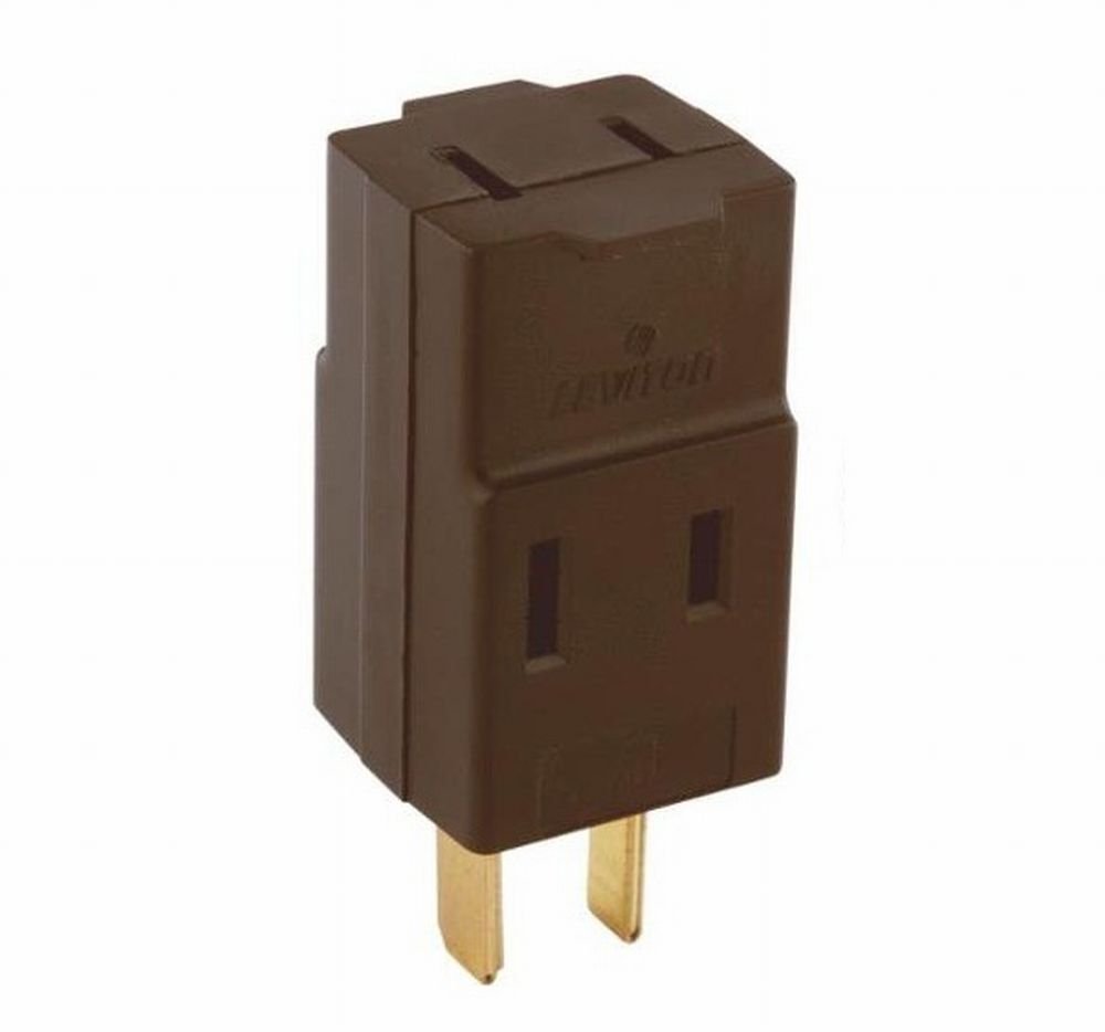 Leviton 000-531 Brown Cube Triple Tap Plug-In Outlet Adapter - 3-Prong Multi Outlet Expander for Home, Office & Travel Use
