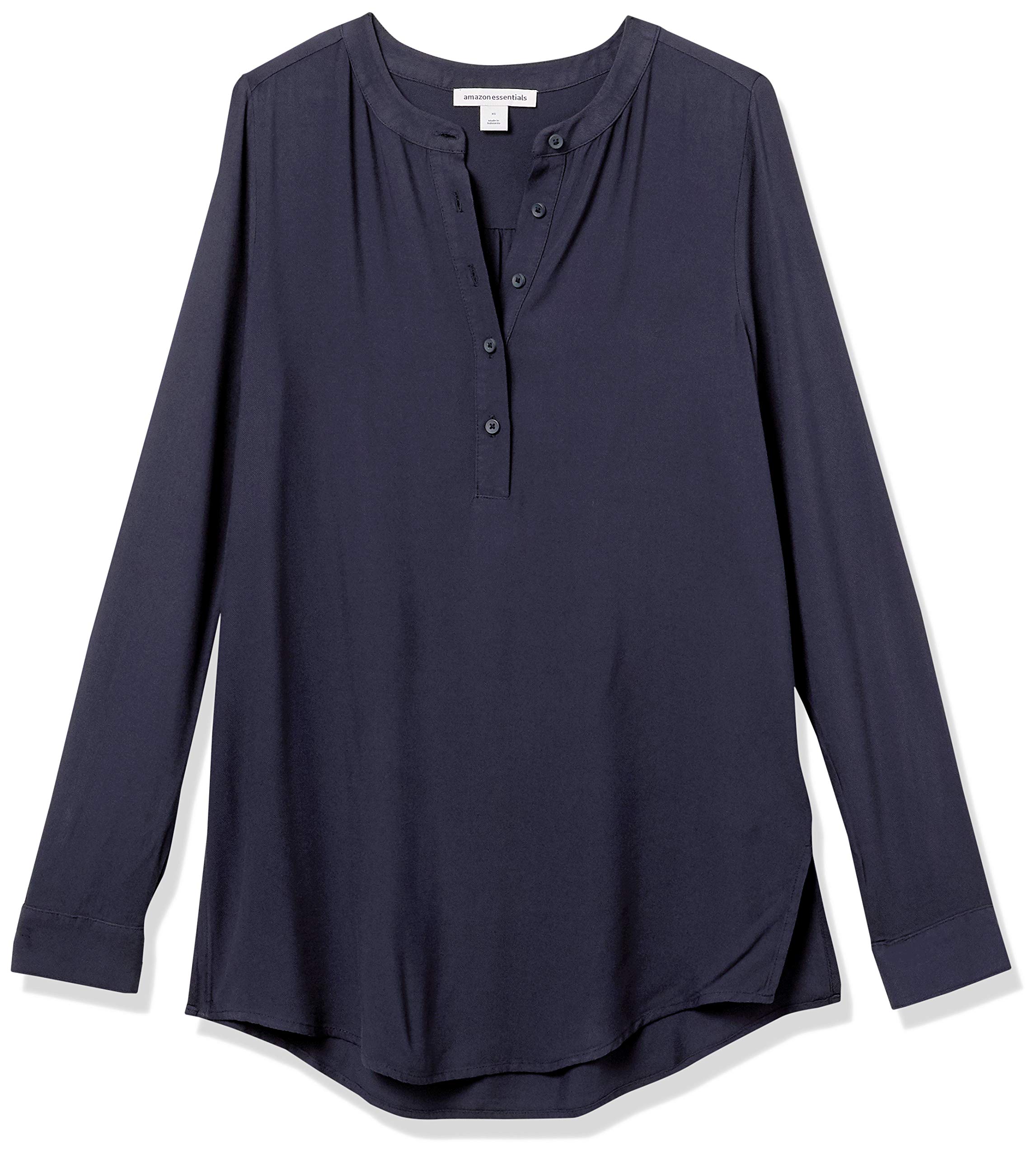 Amazon Essentials Women's Long-Sleeve Woven Blouse - Comfortable Stretch Work Shirt for Office, Business Casual & Professional Outfits