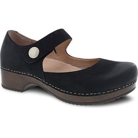 DANSKO BEATRICE Black Burnished Nubuck Leather Clogs - Comfortable Slip-On Shoes for Women, Nurses & Teachers | Perfect for Work, Walking & All-Day Wear