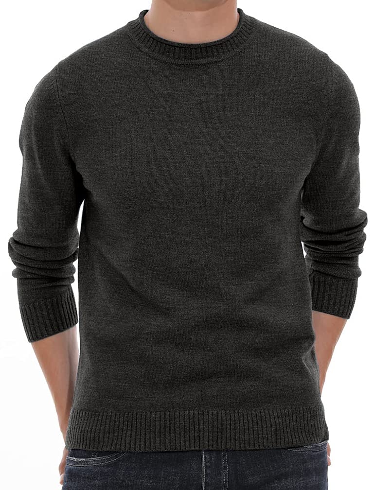 Sailwind Men's Crewneck Sweater - Soft Casual Pullover Sweater with Ribbed Cuffs & Hem | Classic Winter Knitwear for Office, Travel & Everyday Wear